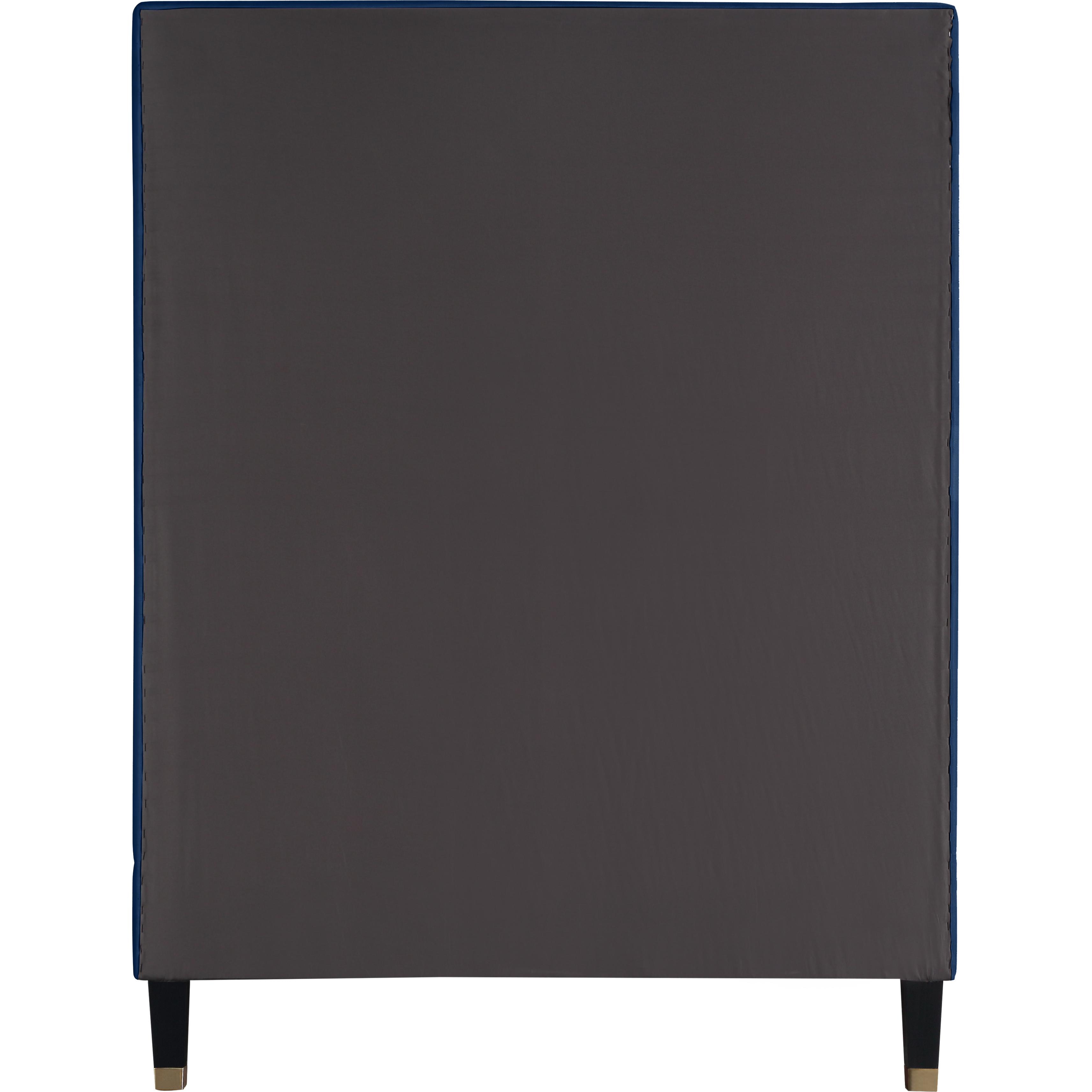 Meridian Harlie Navy Velvet Twin Bed