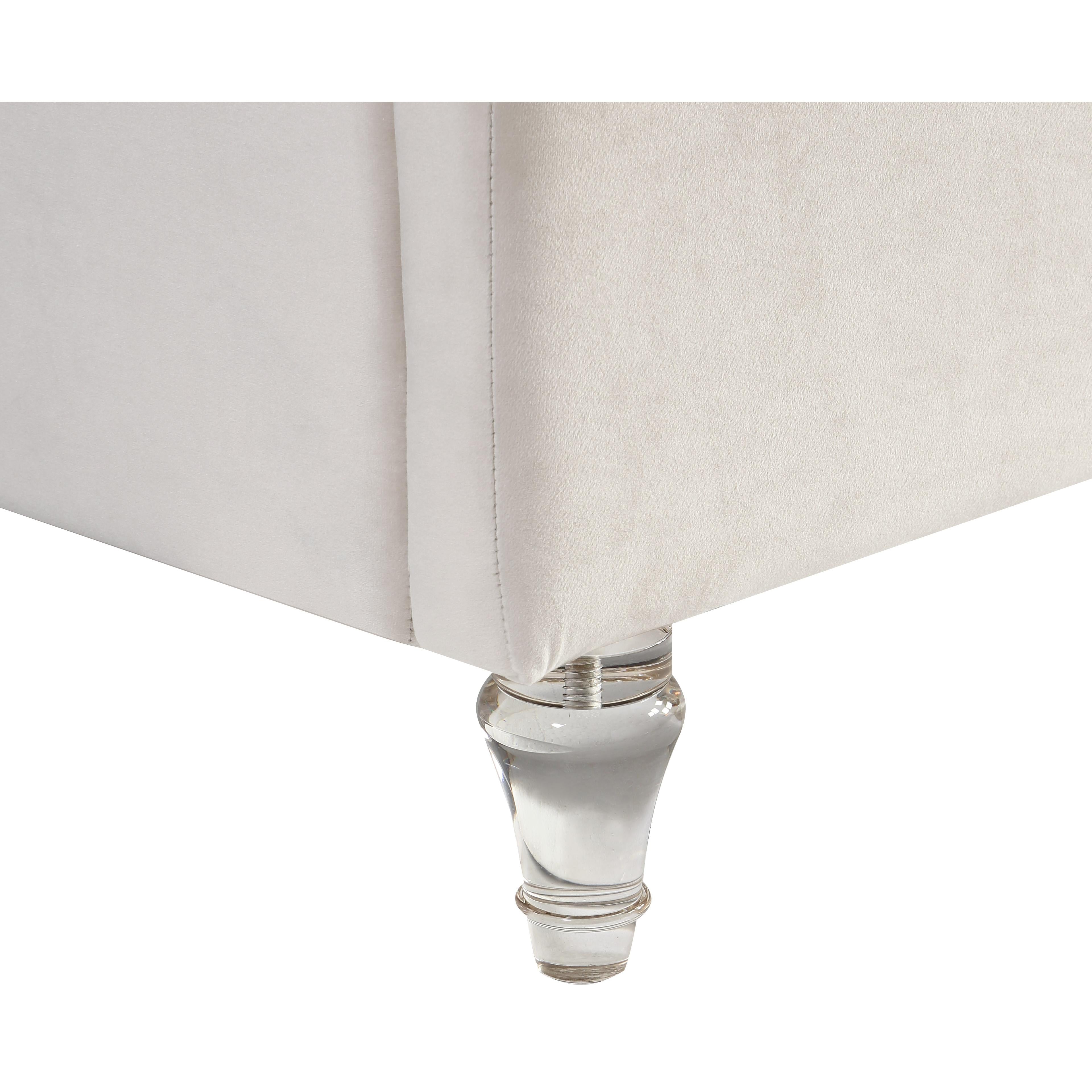 Meridian Kira Cream Velvet King Bed