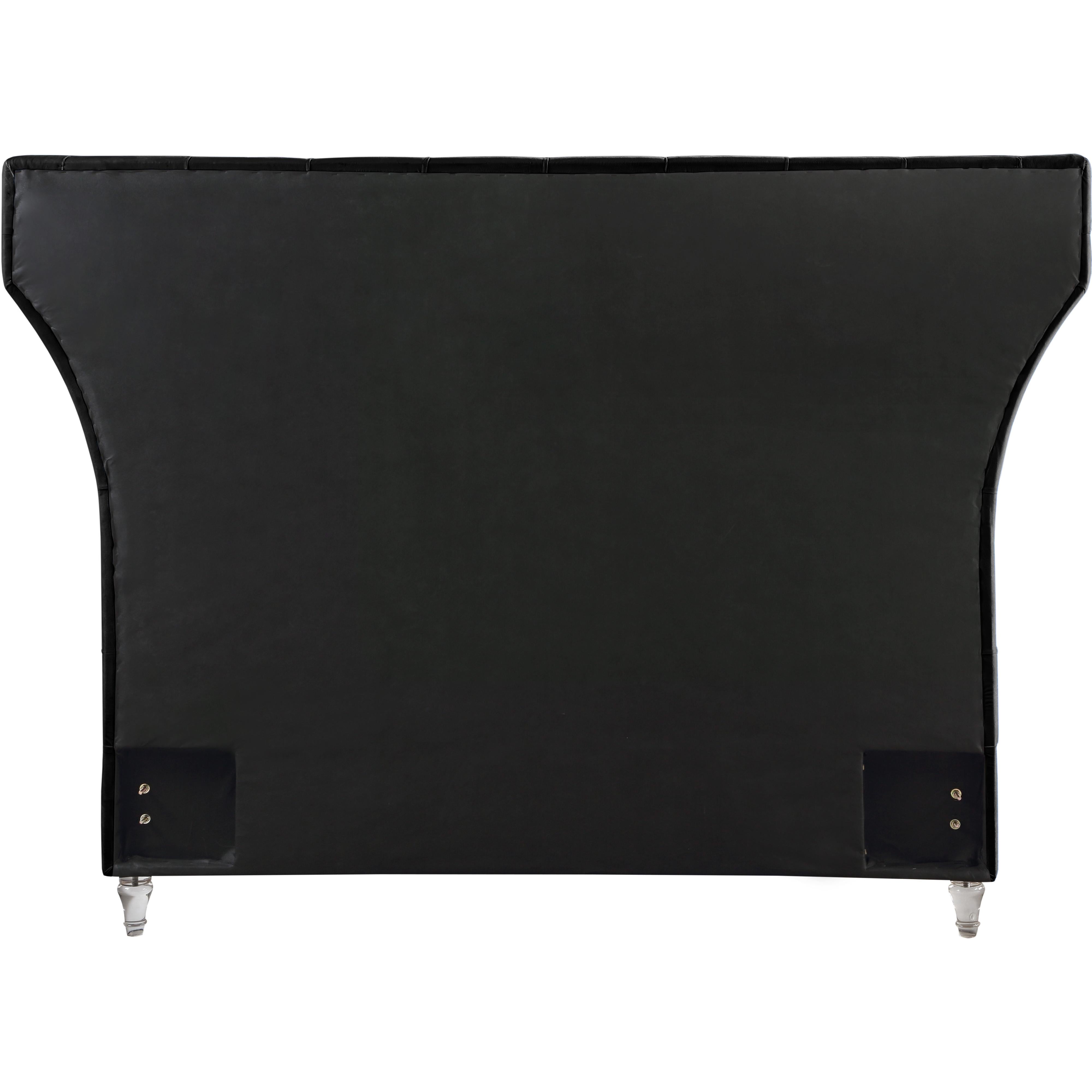 Meridian Kira Black Velvet Queen Bed