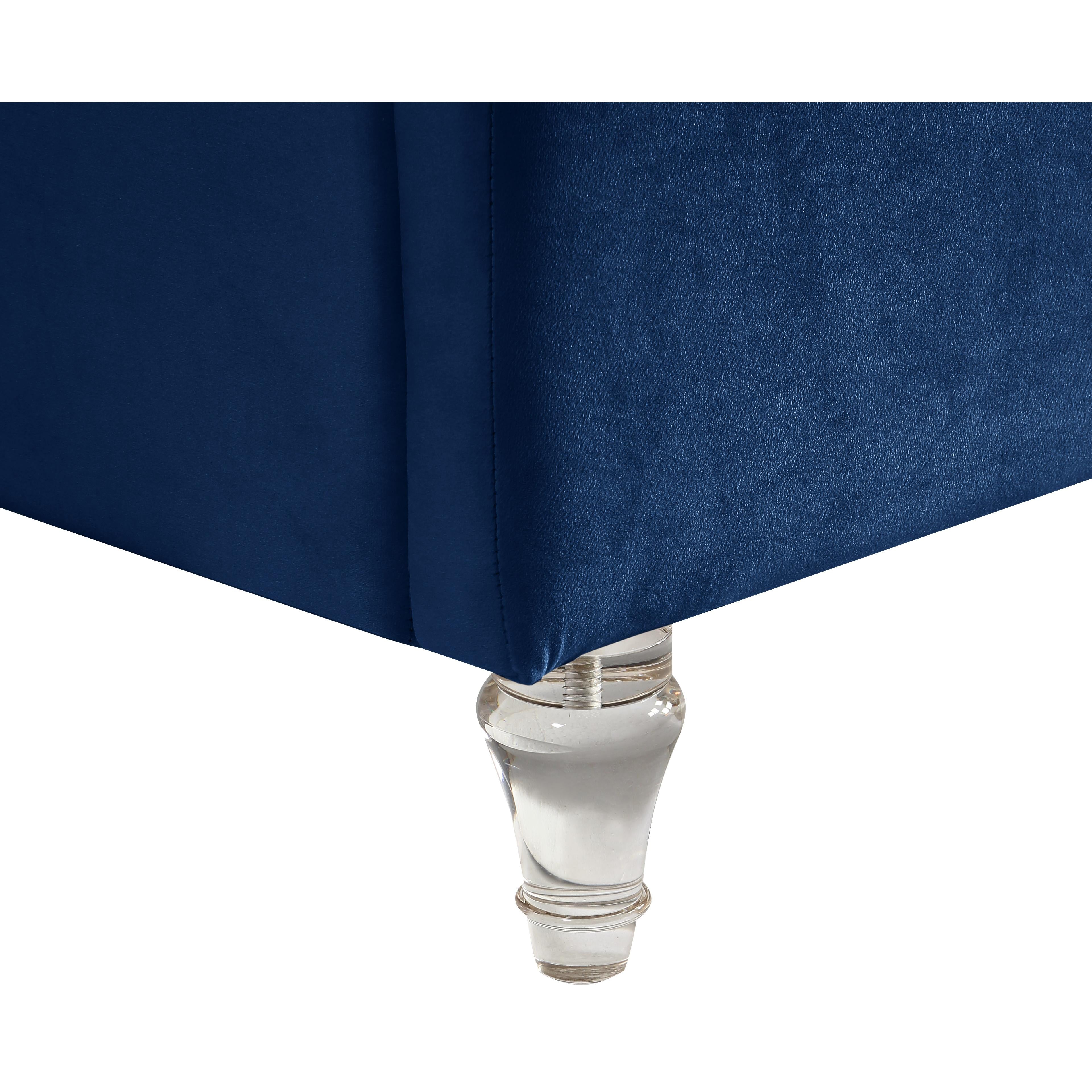 Meridian Kira Navy Velvet Queen Bed