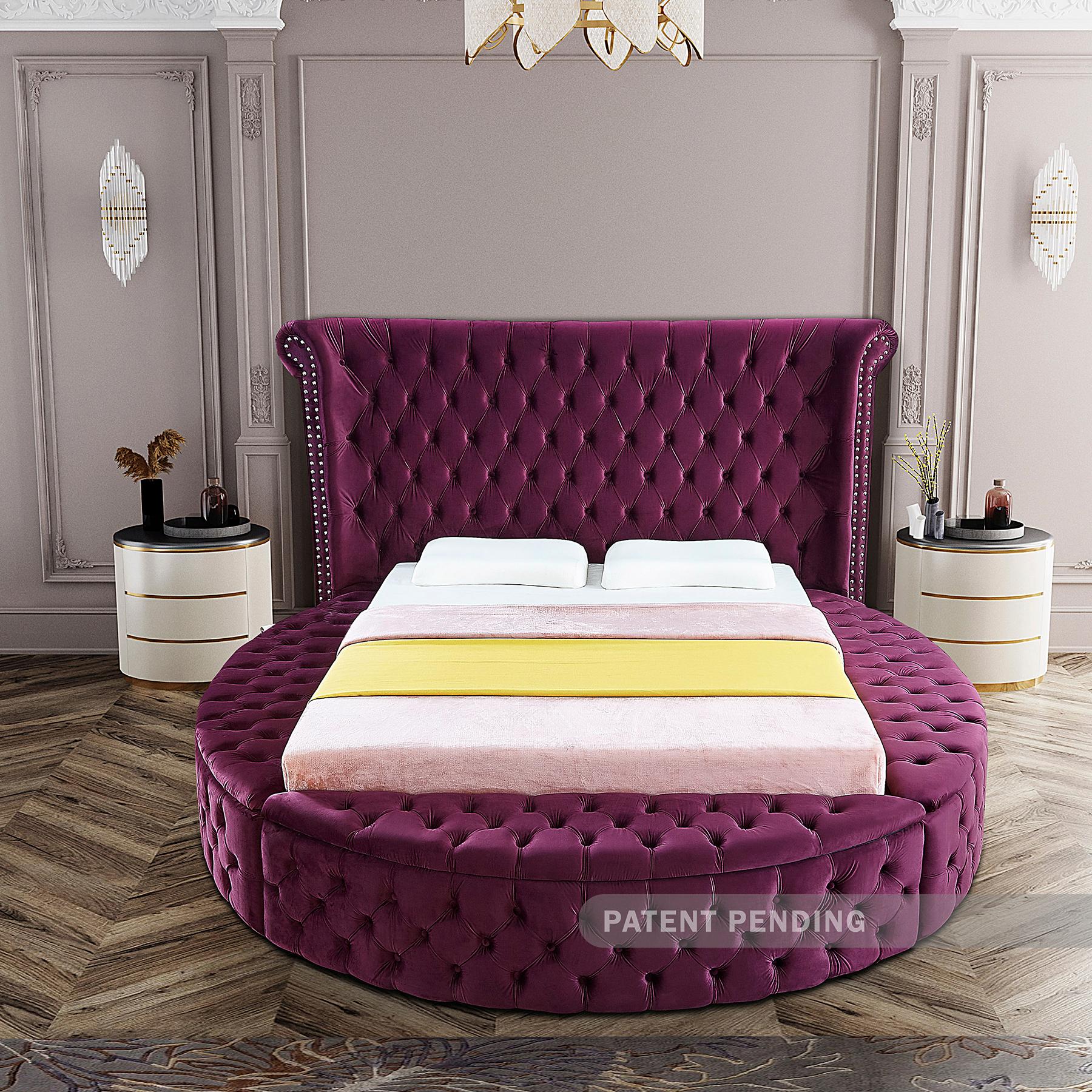 Meridian Luxus Purple Velvet King Bed