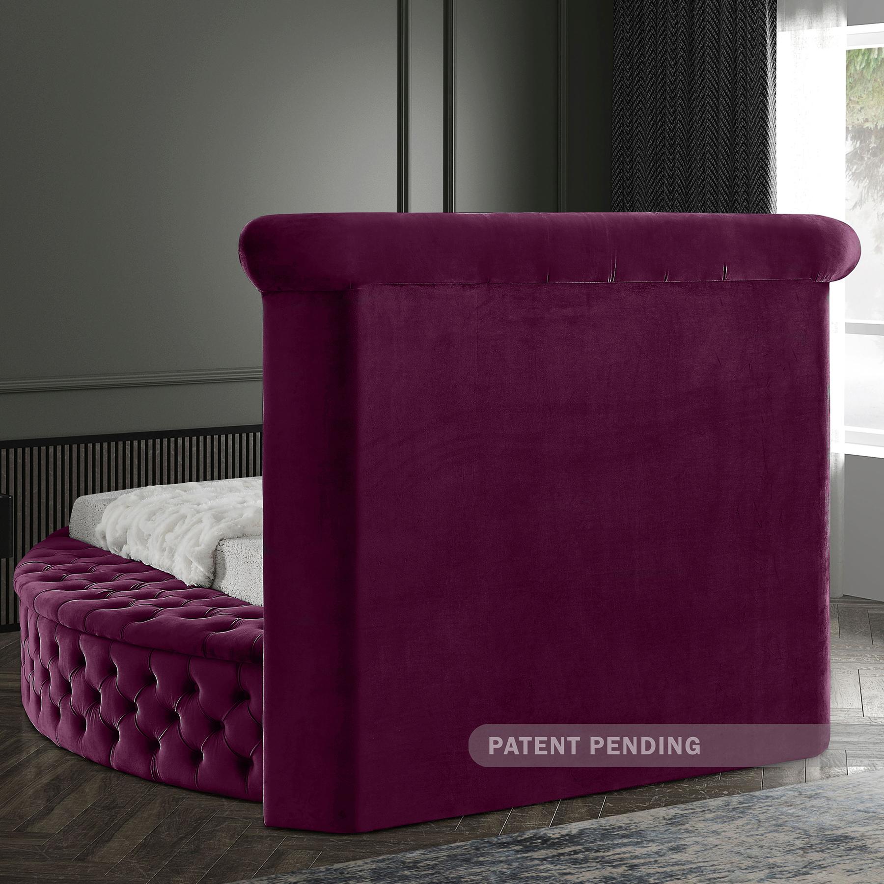 Meridian Luxus Purple Velvet Twin Bed