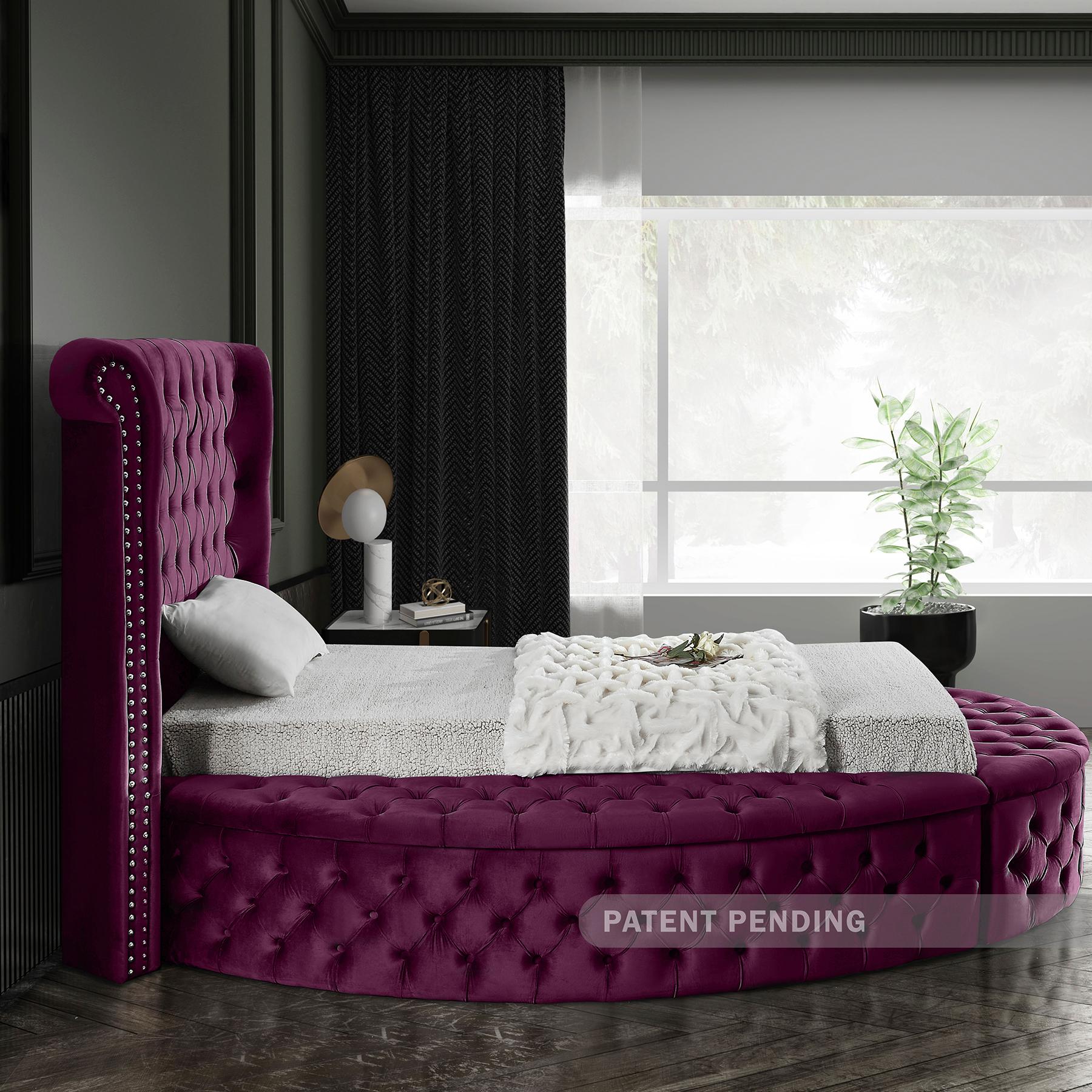 Meridian Luxus Purple Velvet Twin Bed