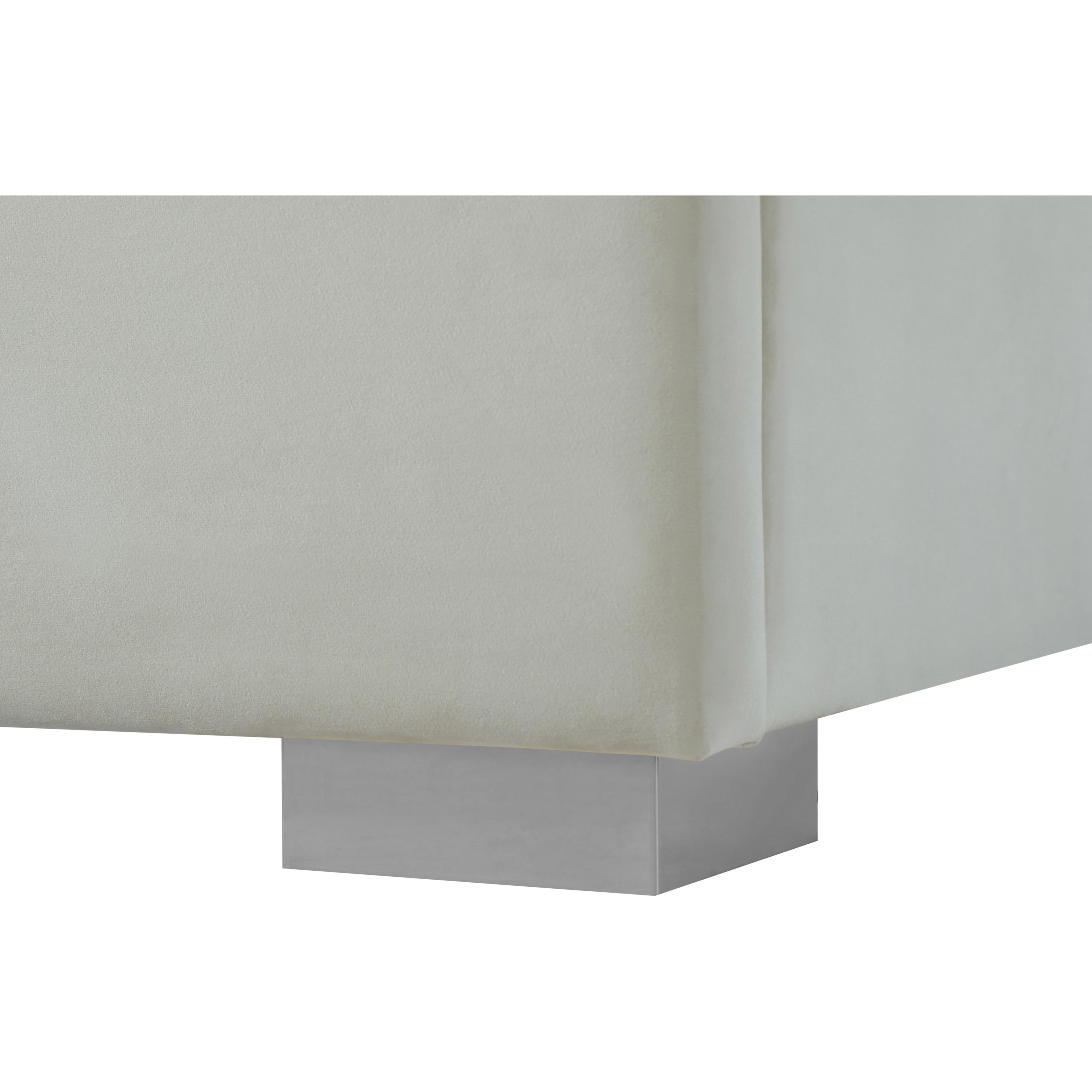 Meridian Nora Cream Velvet Full Bed