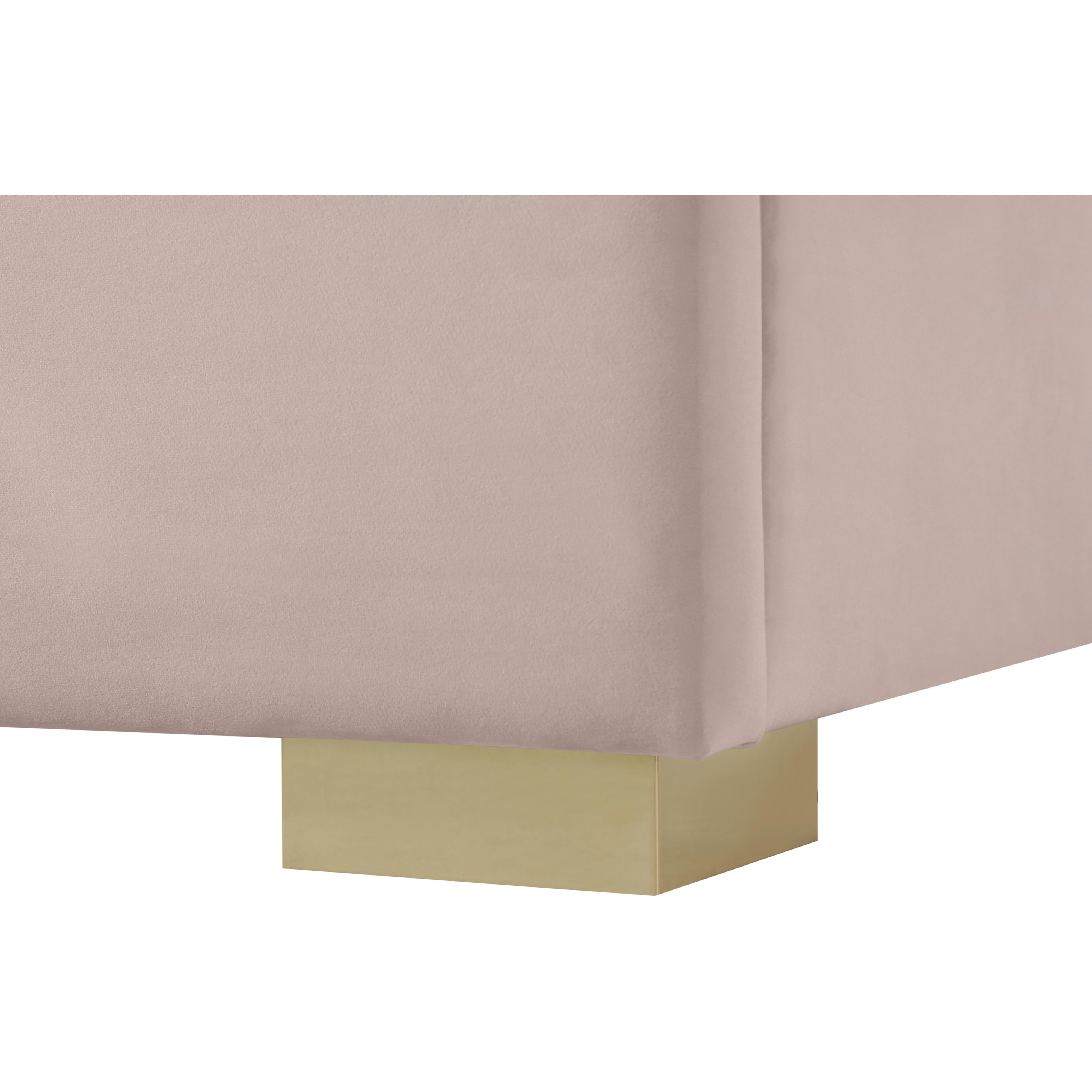 Meridian Nora Pink Velvet Full Bed