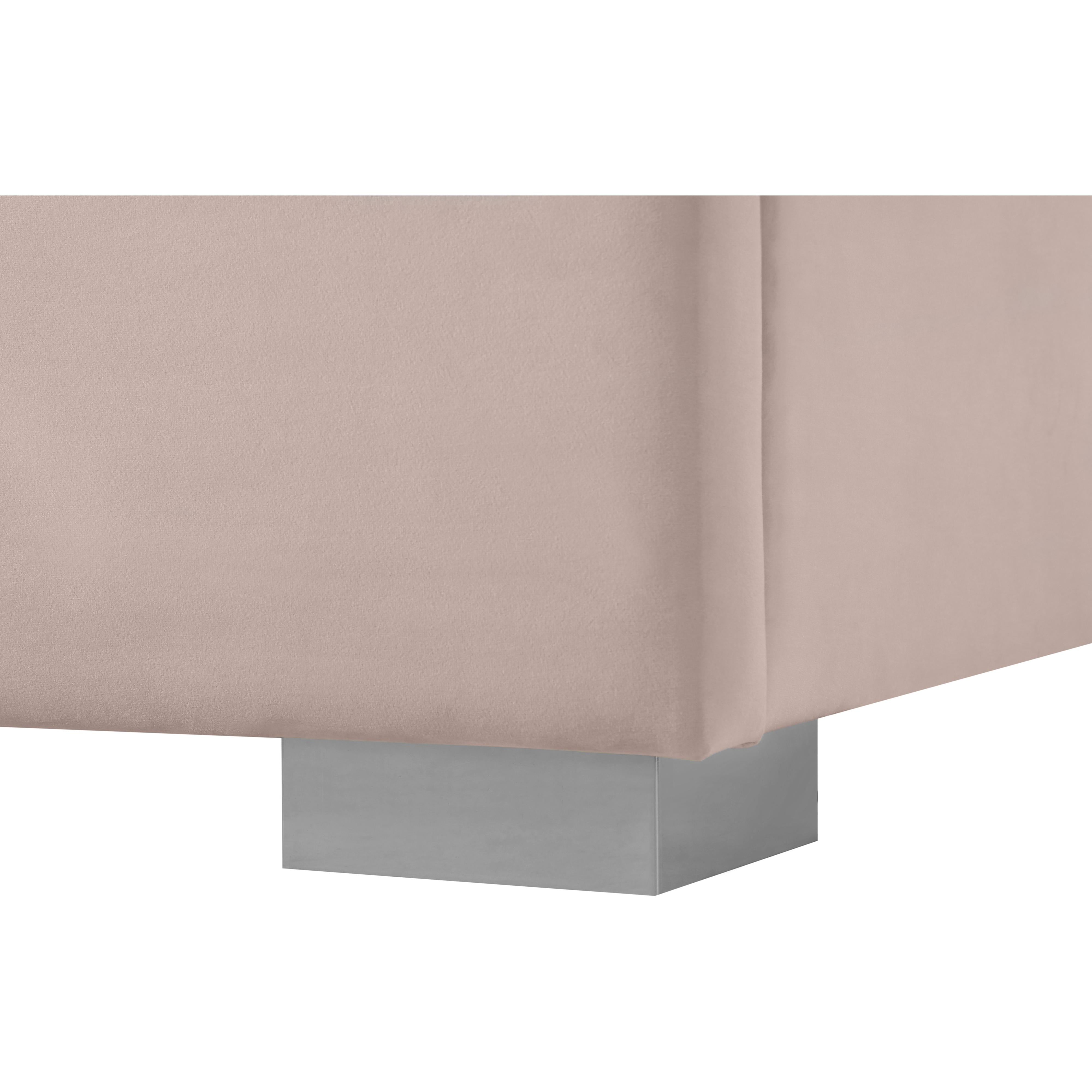 Meridian Nora Pink Velvet King Bed