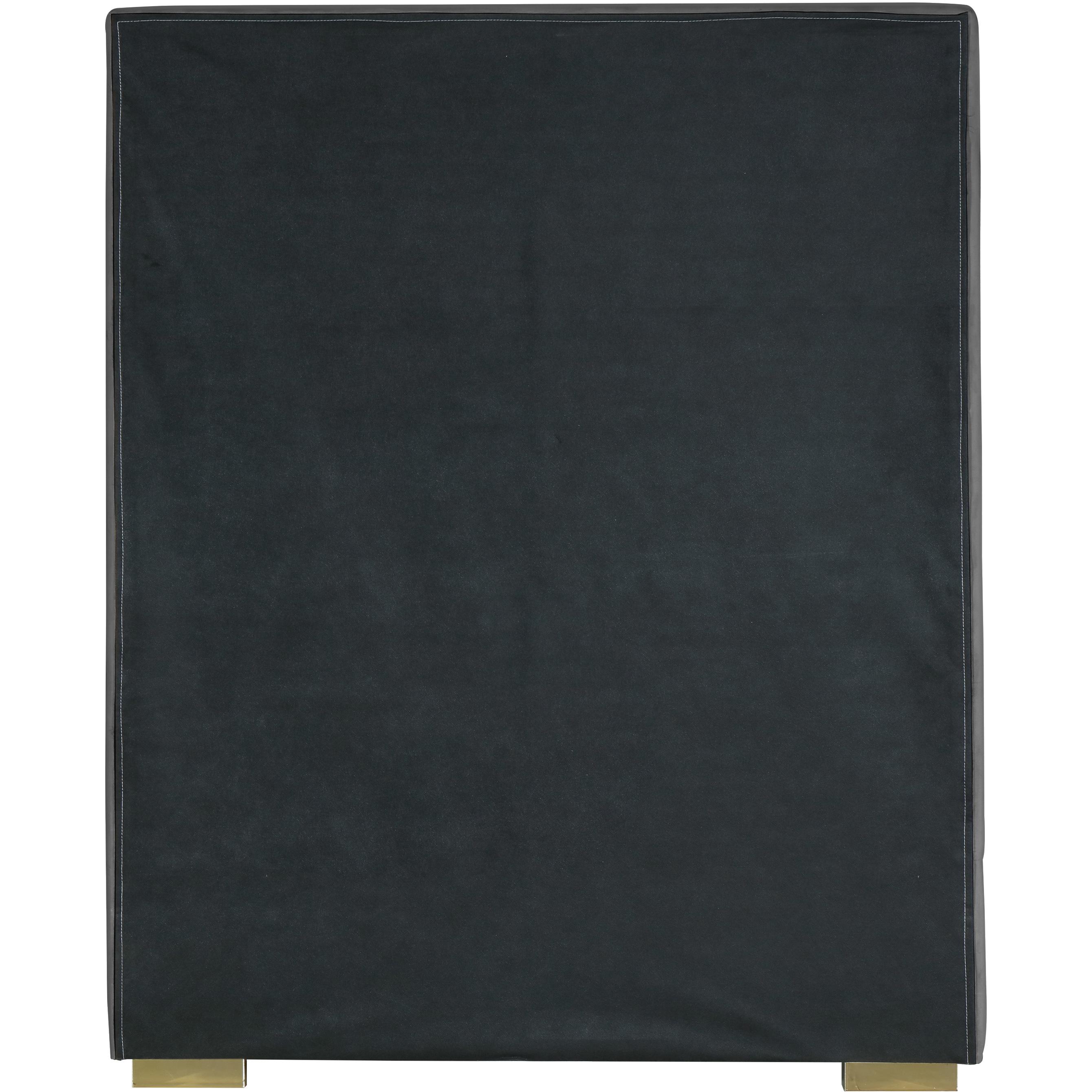 Meridian Nora Grey Velvet Twin Bed