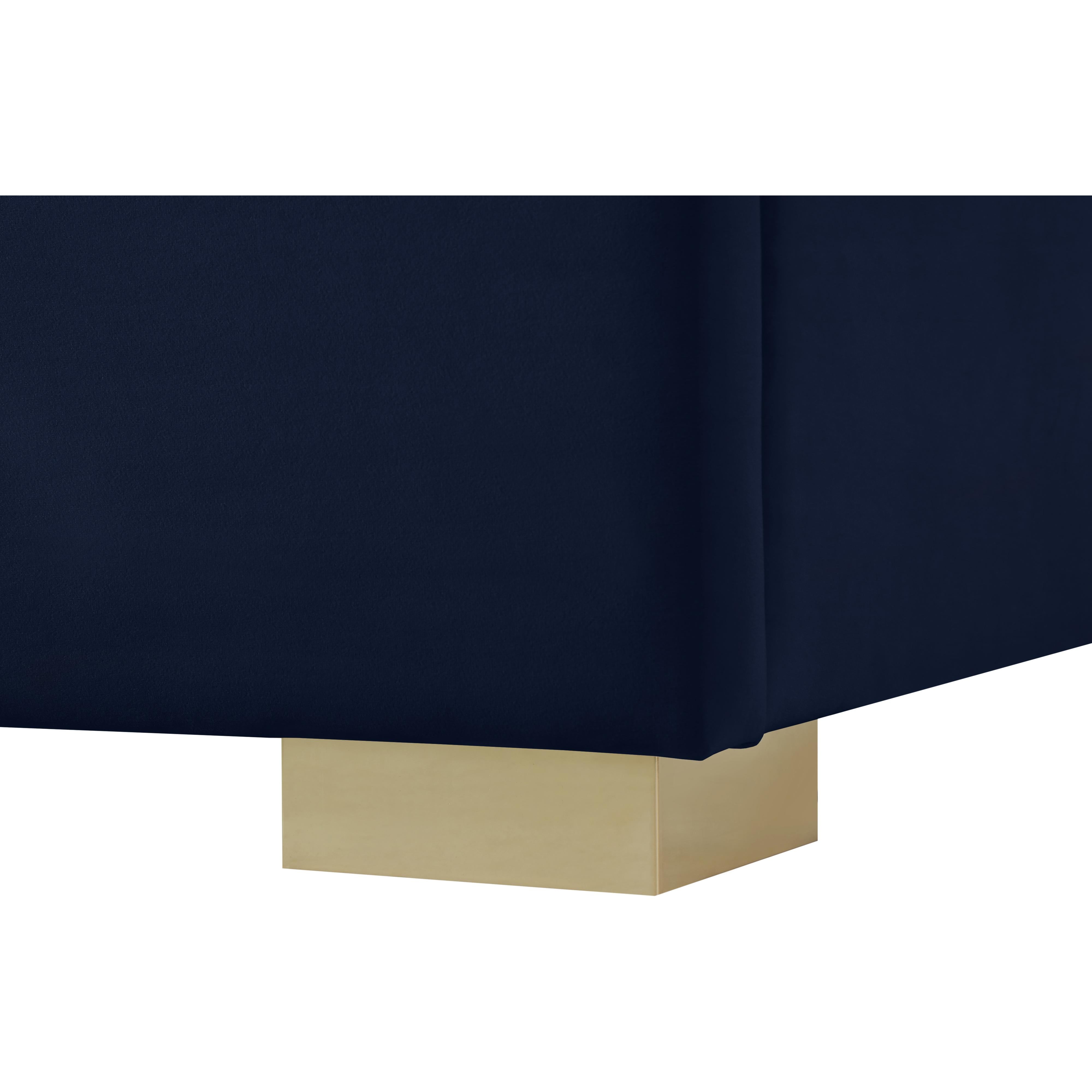 Meridian Nora Navy Velvet Twin Bed