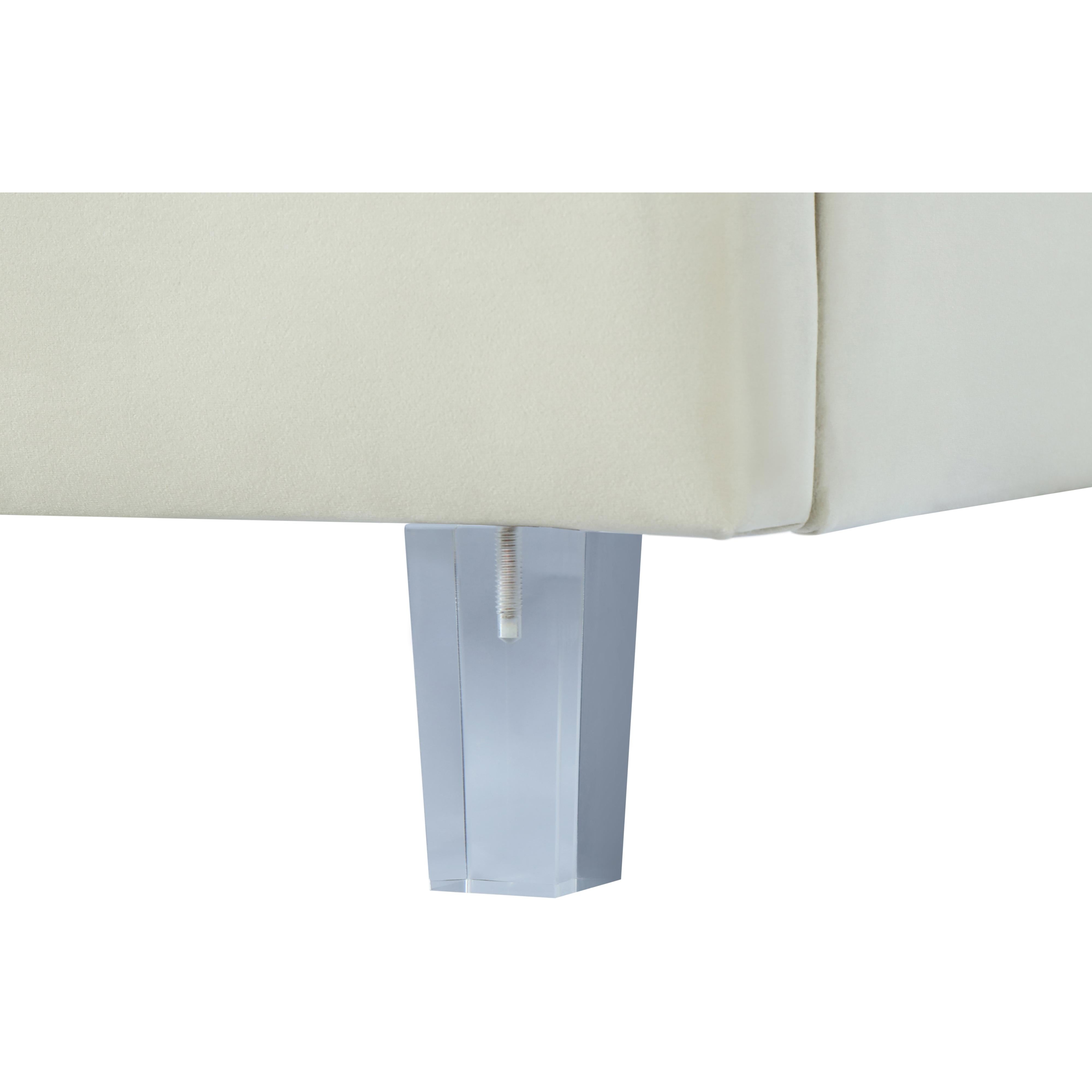 Meridian Rainbow Cream Velvet King Bed