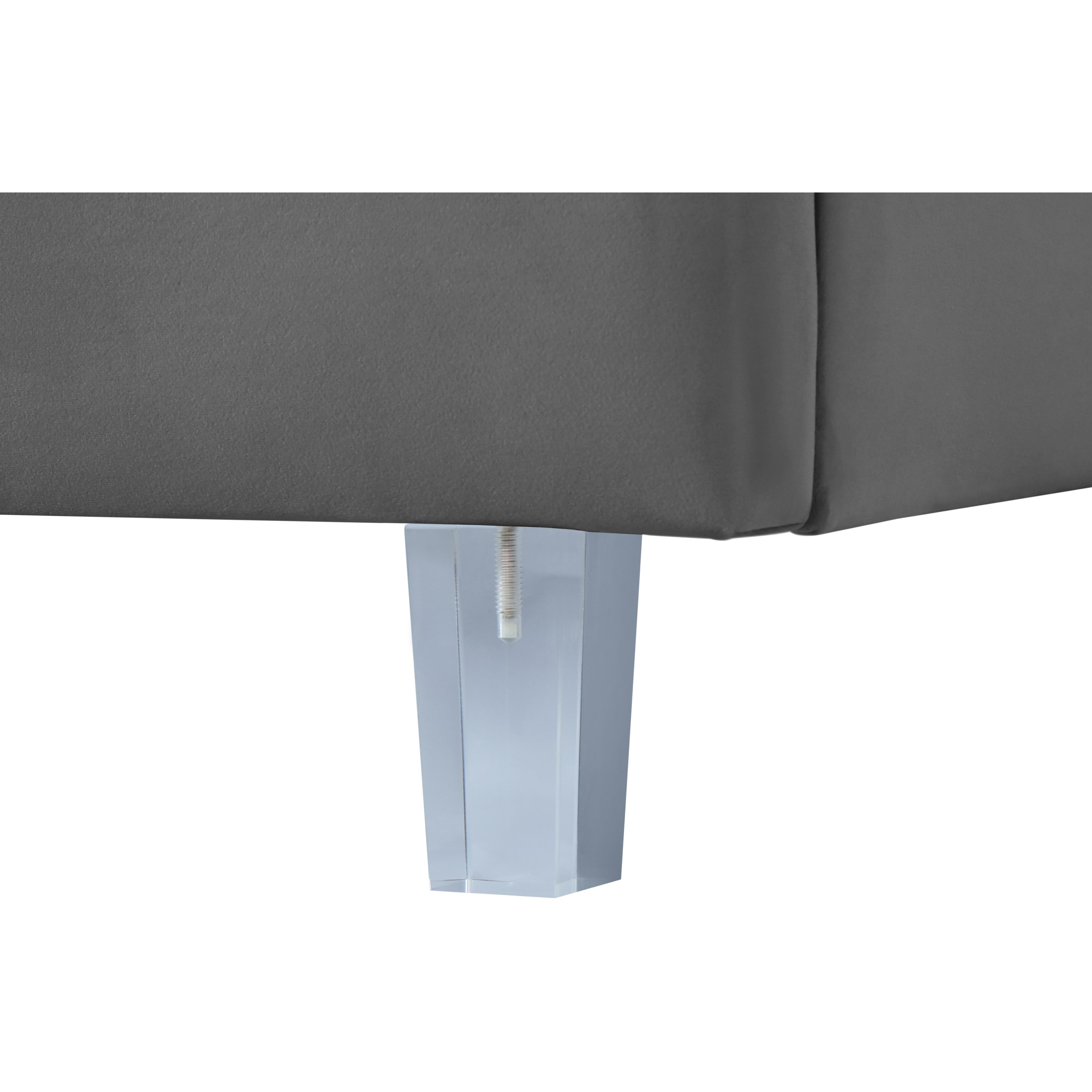 Meridian Rainbow Grey Velvet King Bed