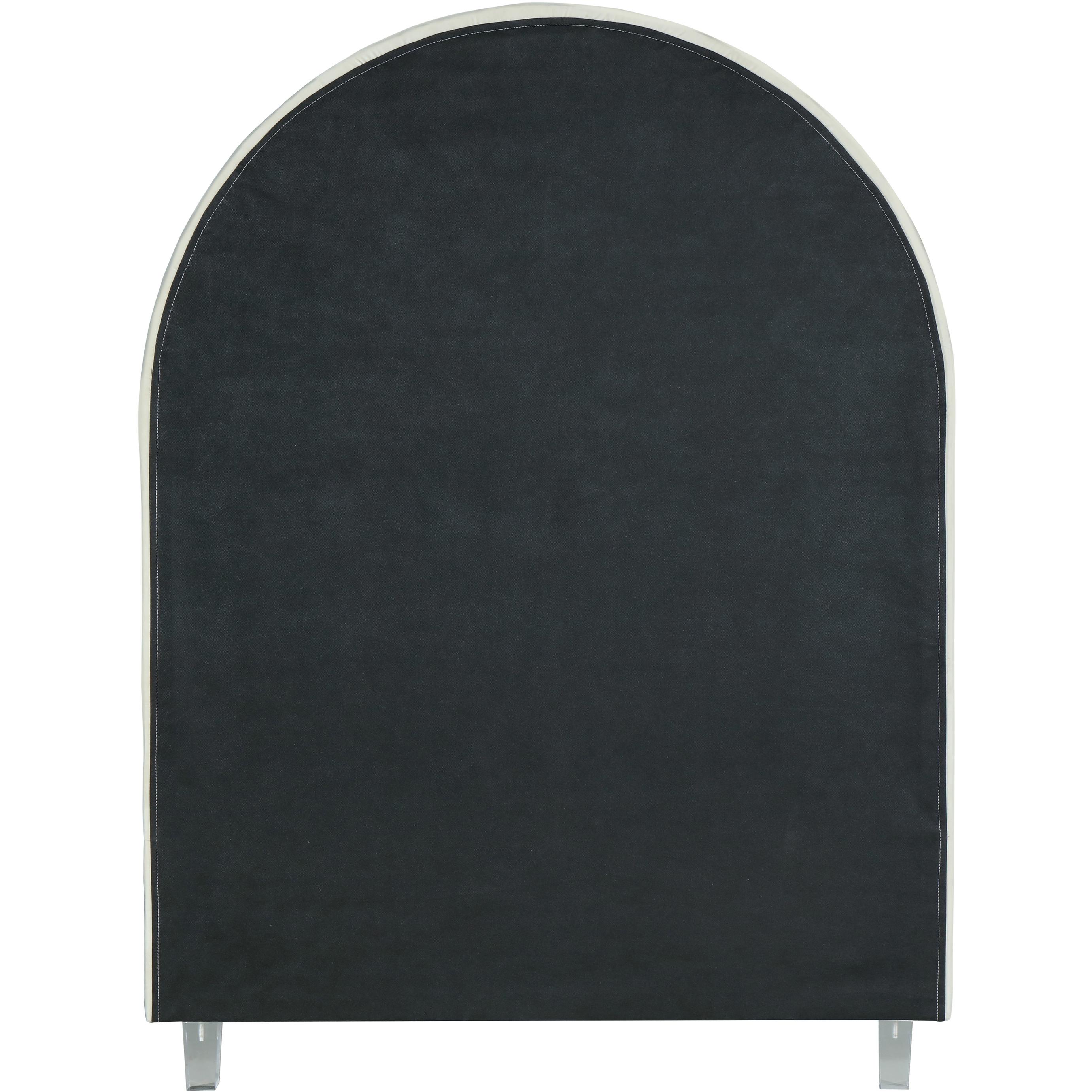 Meridian Rainbow Cream Velvet Twin Bed
