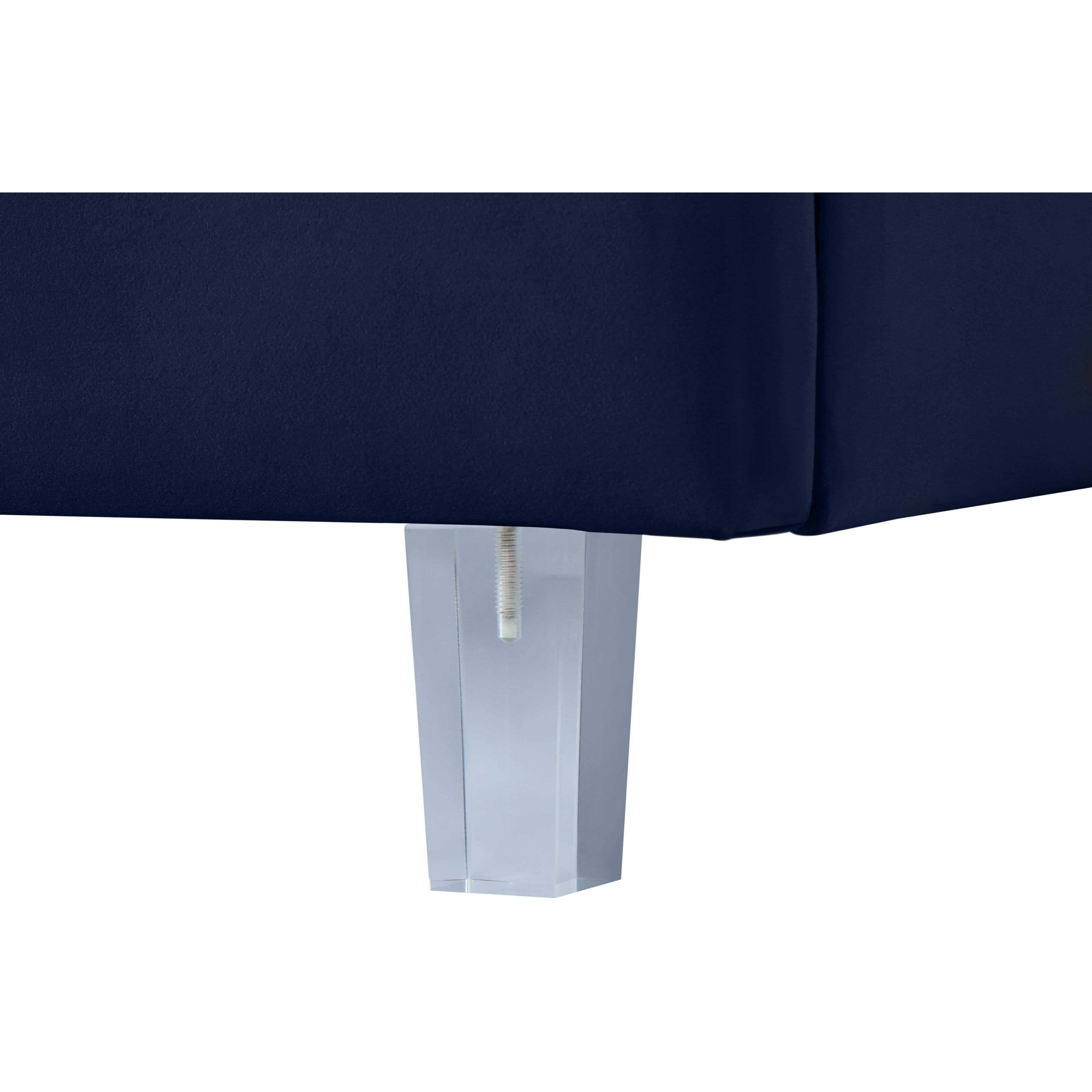 Meridian Rainbow Navy Velvet Twin Bed