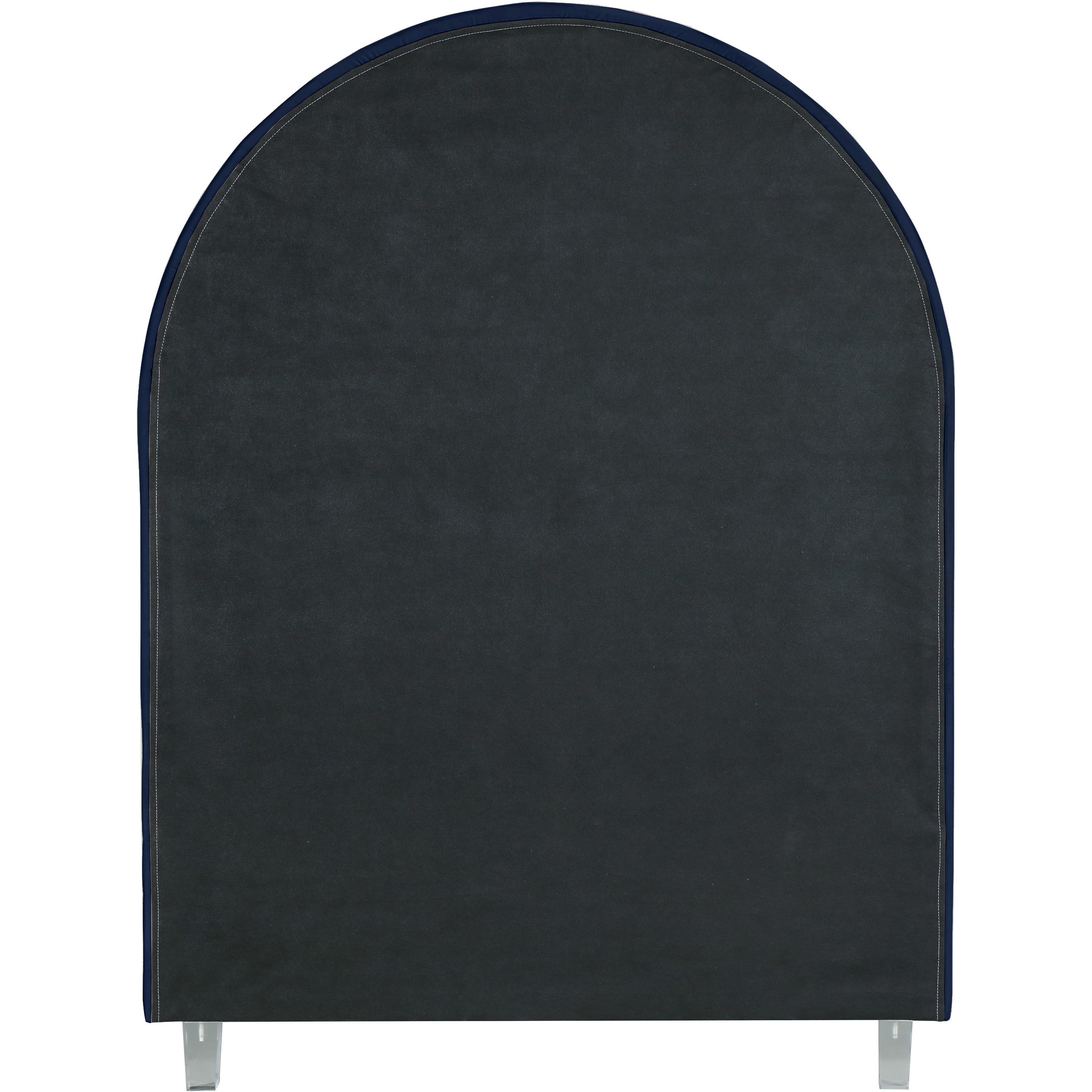 Meridian Rainbow Navy Velvet Twin Bed