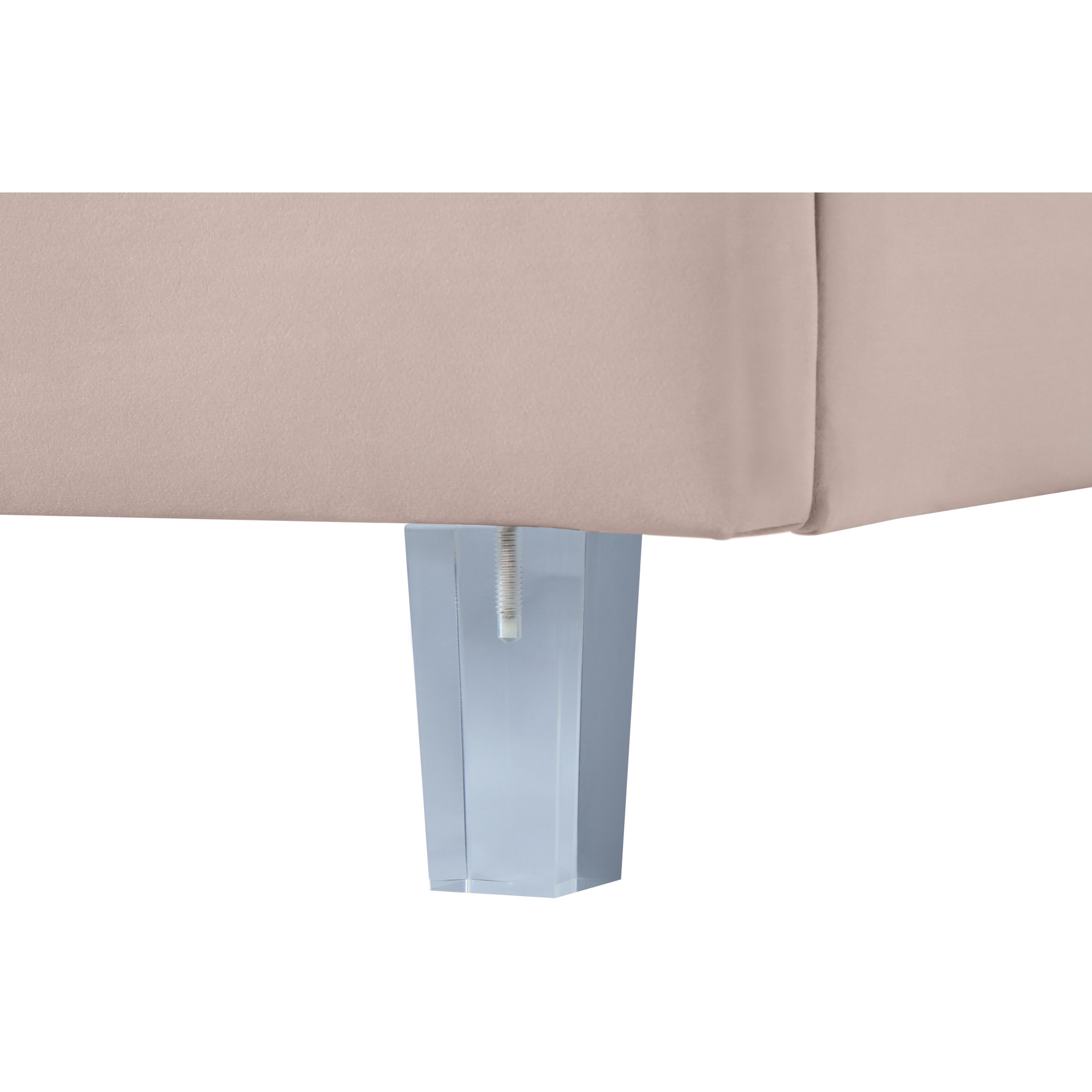 Meridian Rainbow Pink Velvet Twin Bed