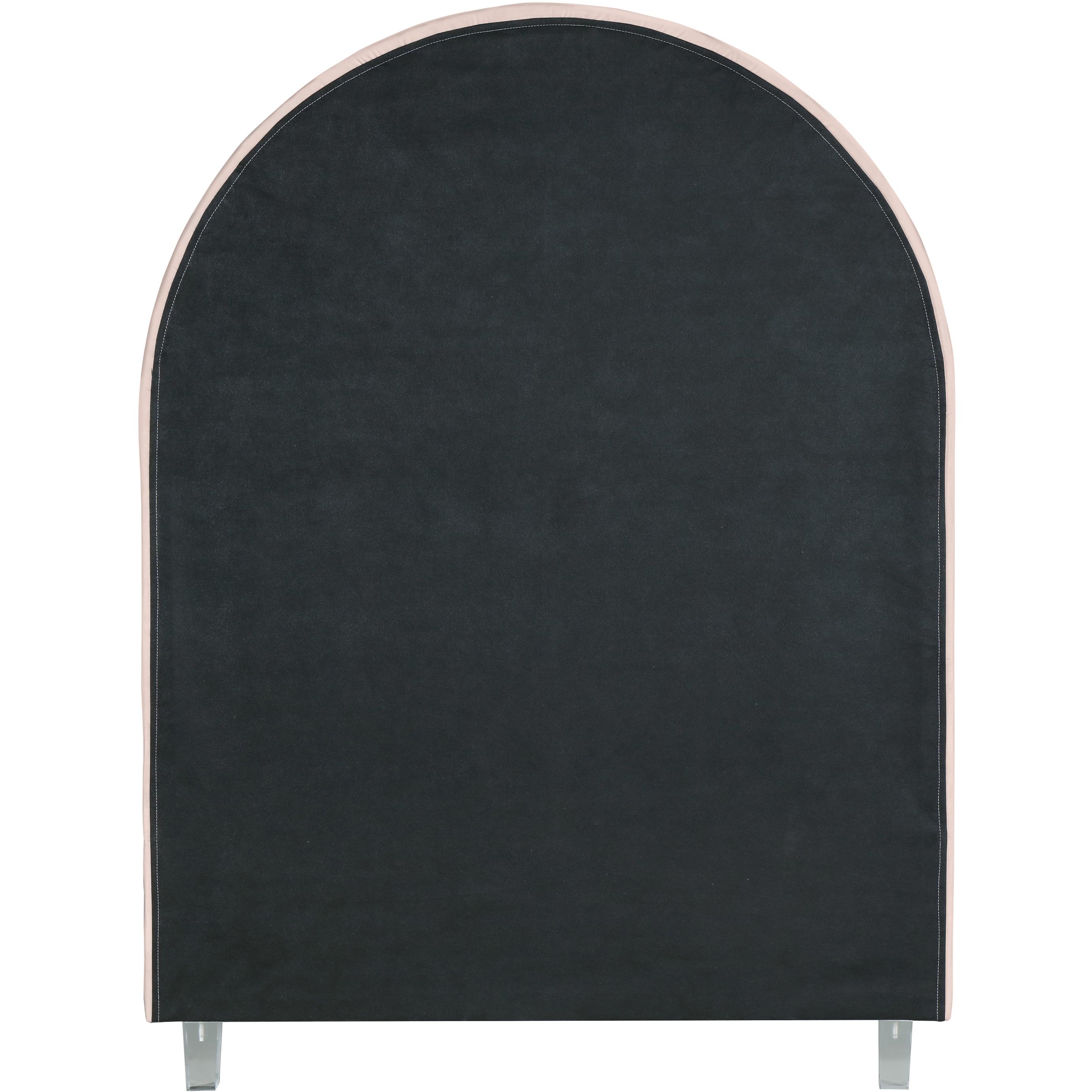 Meridian Rainbow Pink Velvet Twin Bed