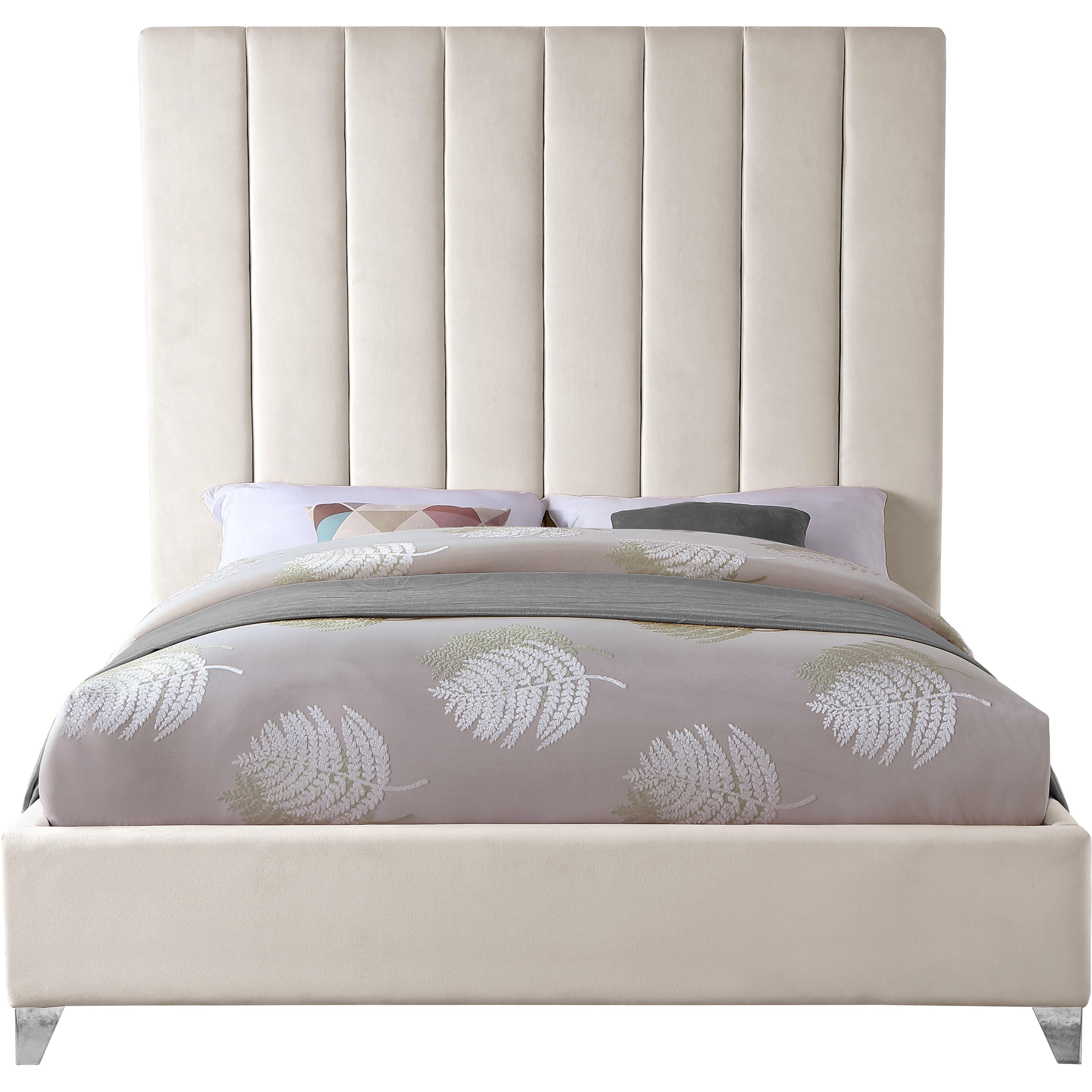 Meridian Via Cream Velvet King Bed