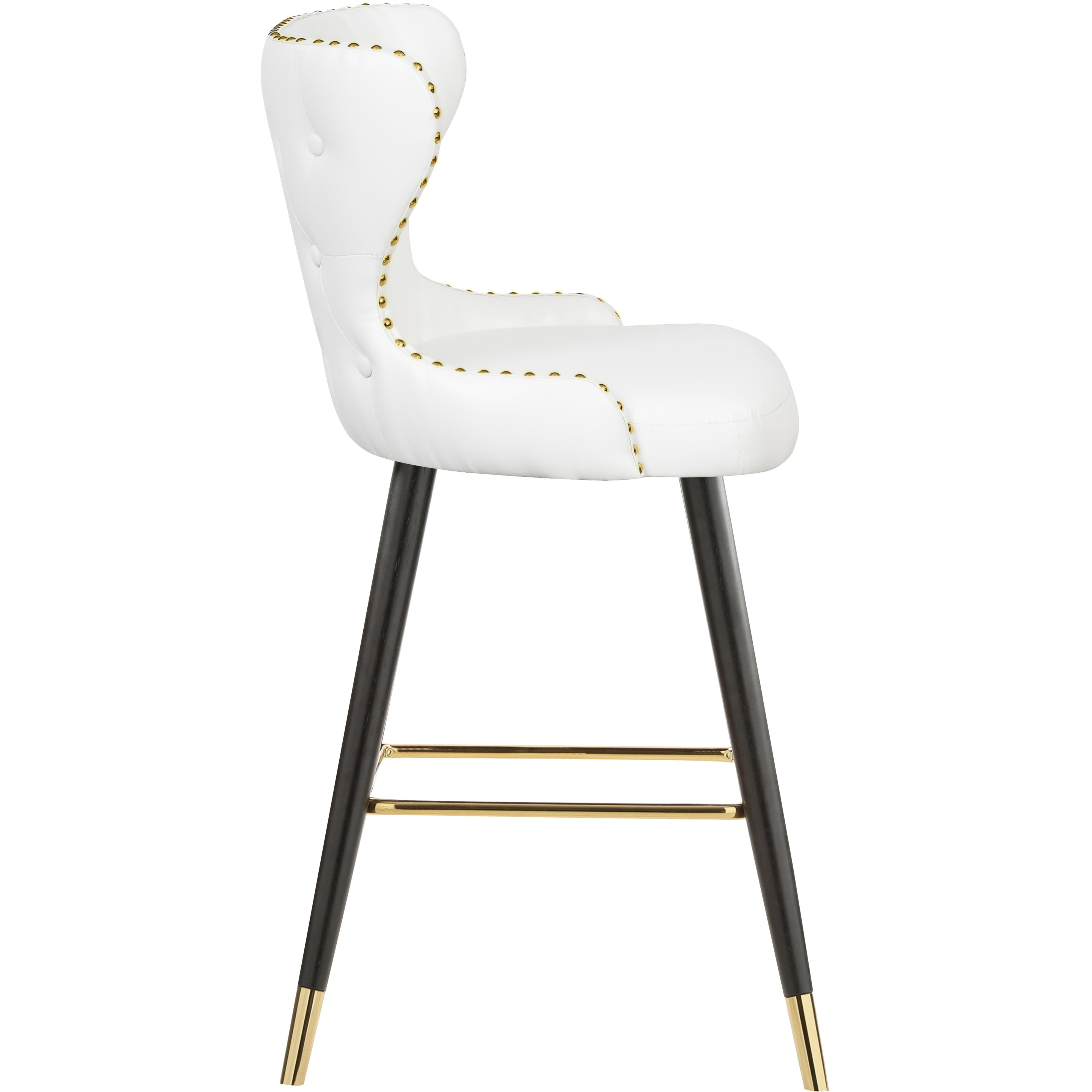 Meridian Hendrix White Vegan Leather Counter/Bar Stool
