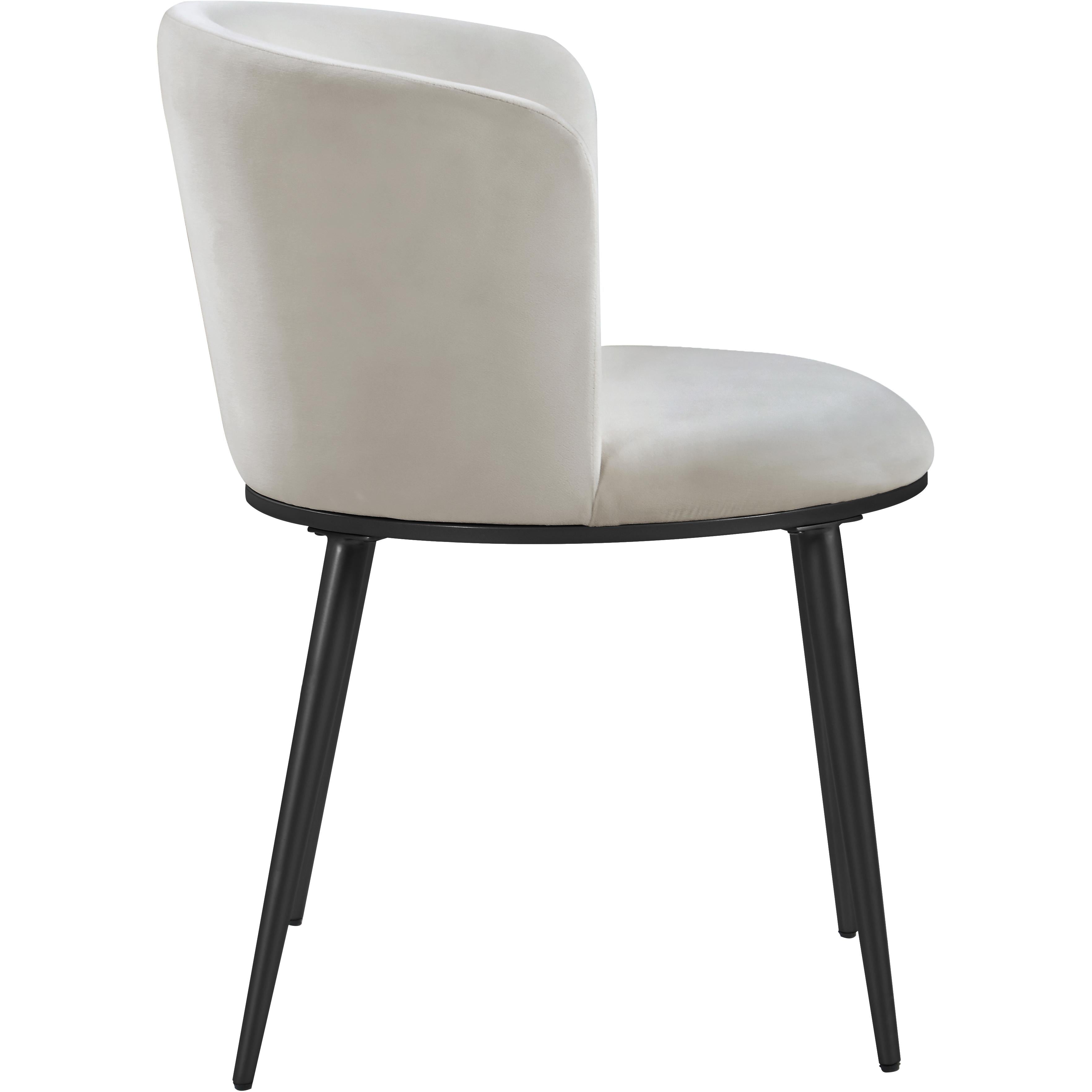Meridian Skylar Cream Velvet Dining Chair