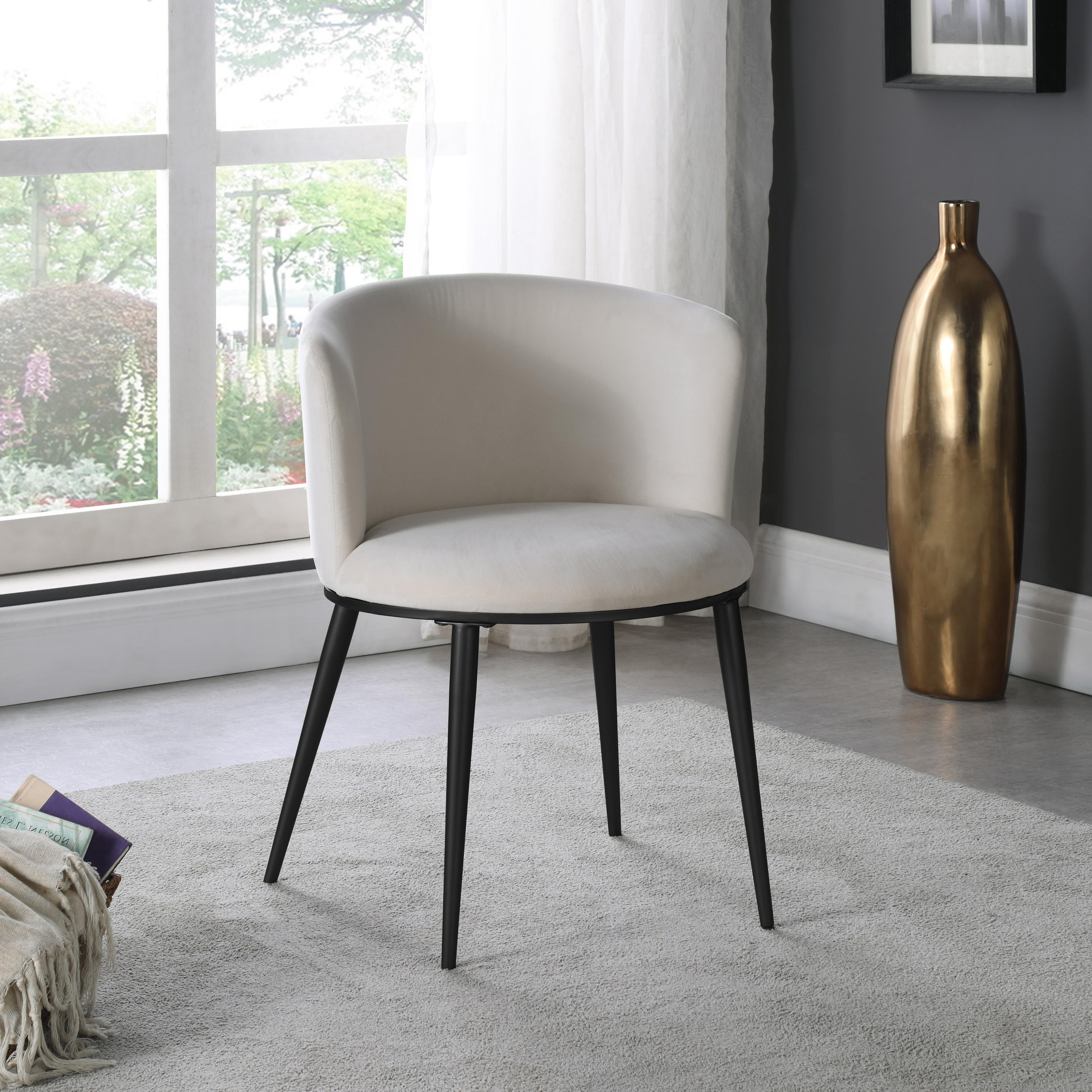 Meridian Skylar Cream Velvet Dining Chair