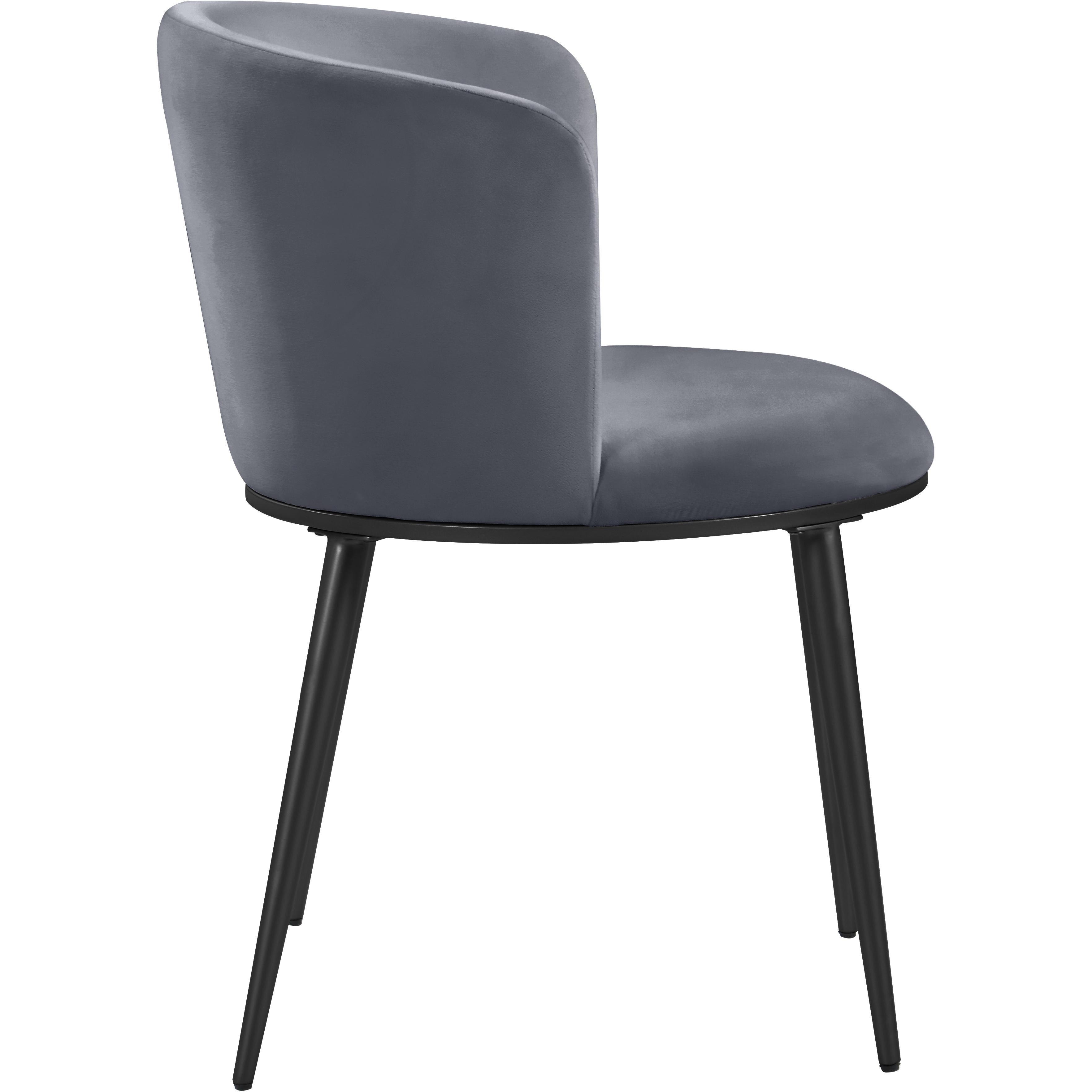 Meridian Skylar Grey Velvet Dining Chair