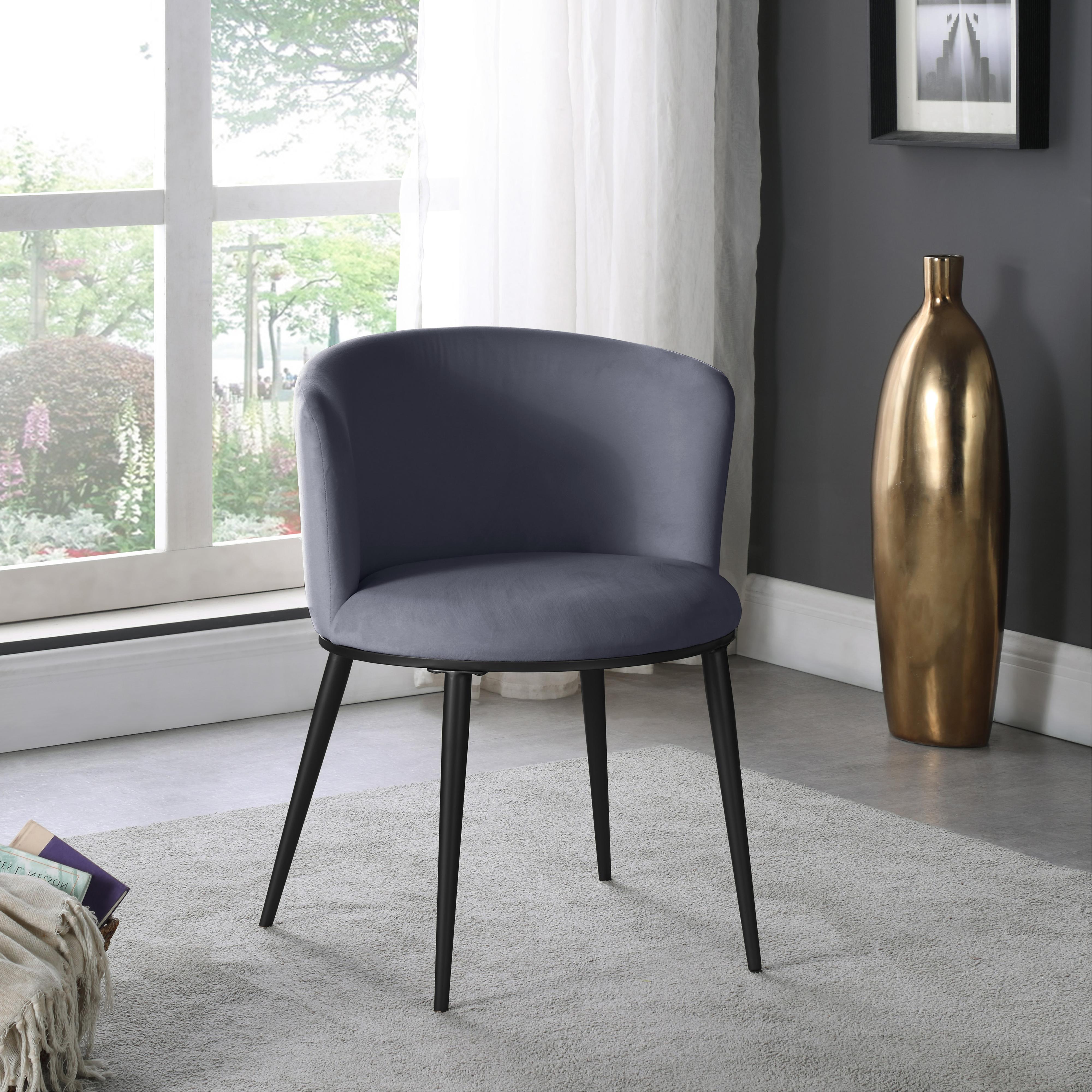 Meridian Skylar Grey Velvet Dining Chair