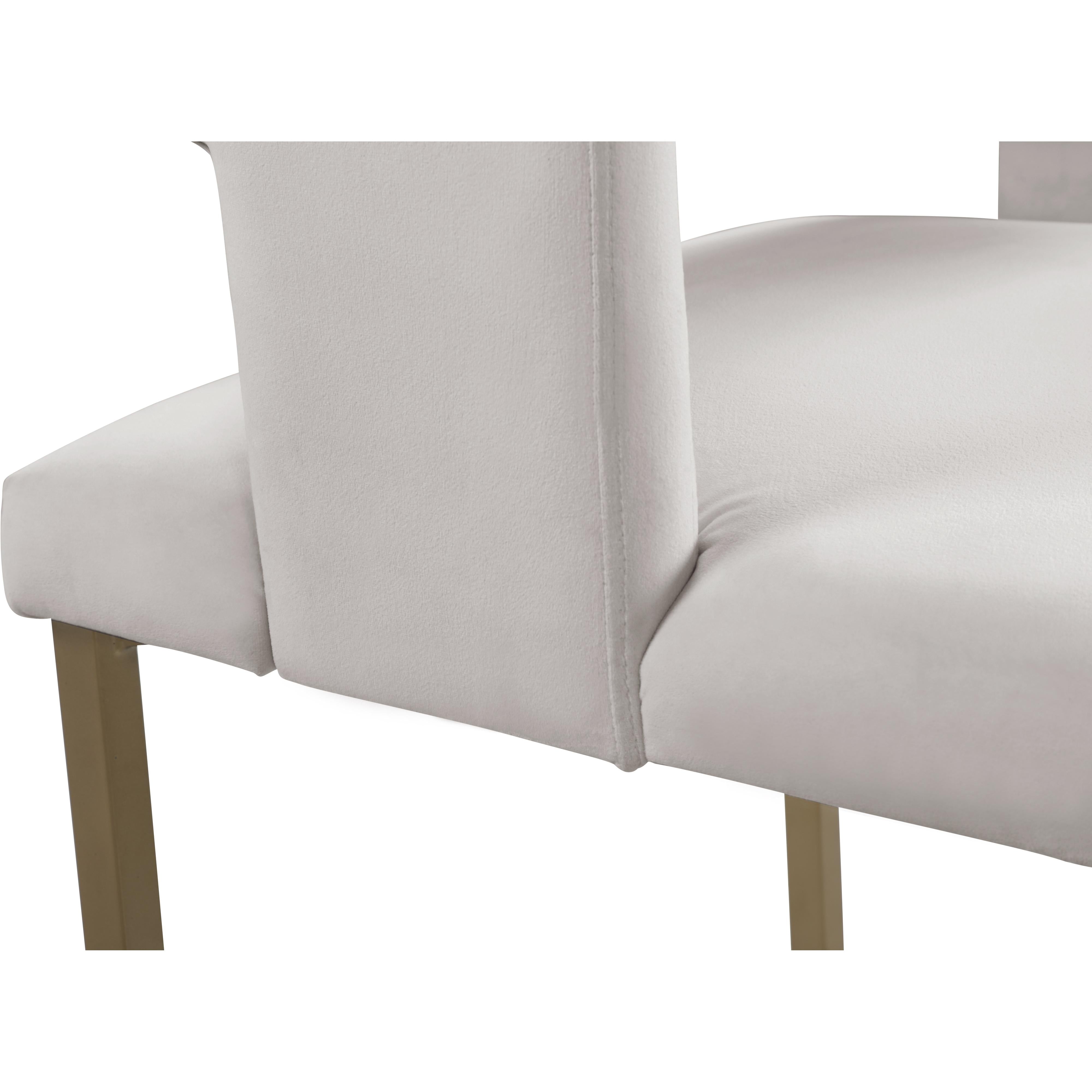 Meridian Caleb Cream Velvet Dining Chair