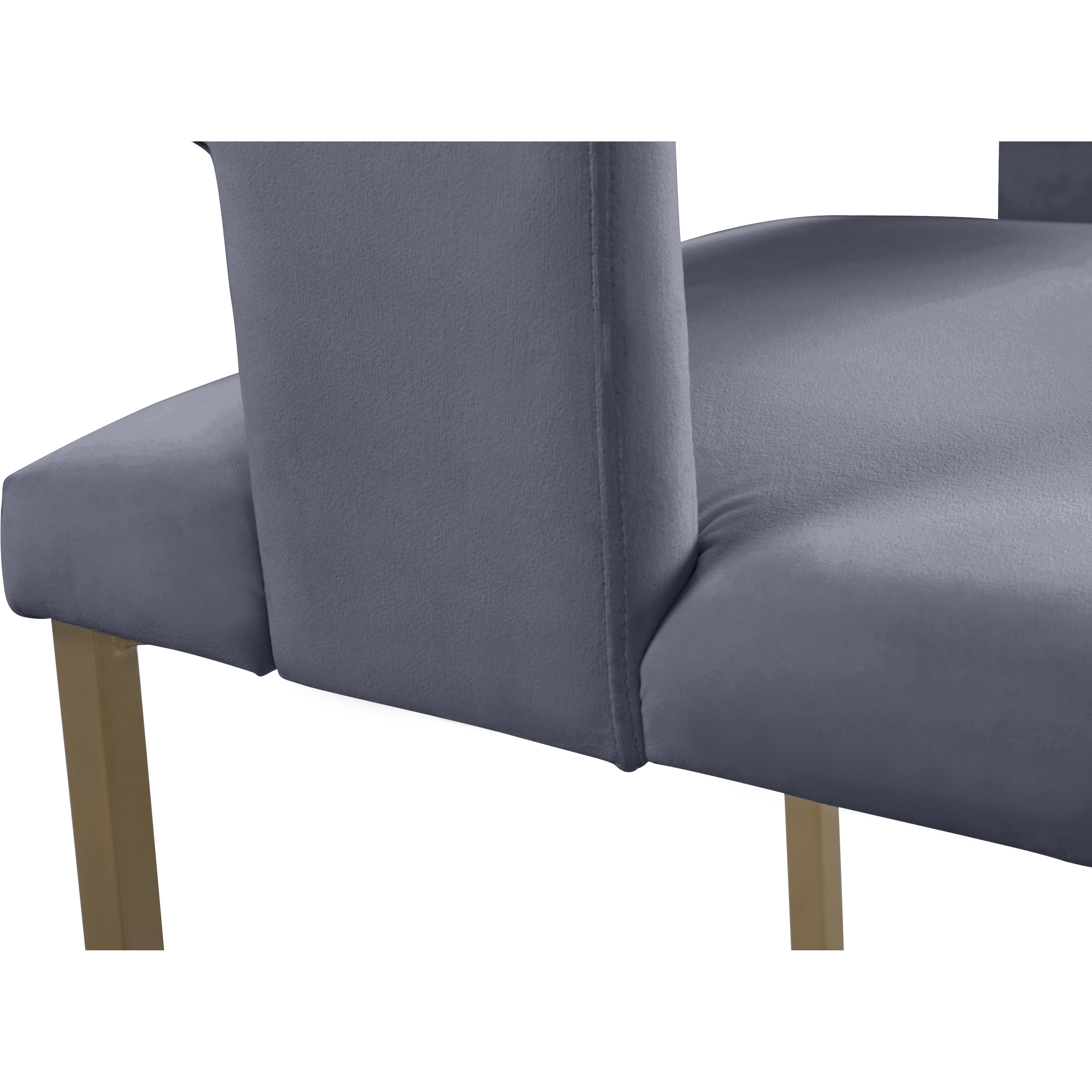 Meridian Caleb Grey Velvet Dining Chair