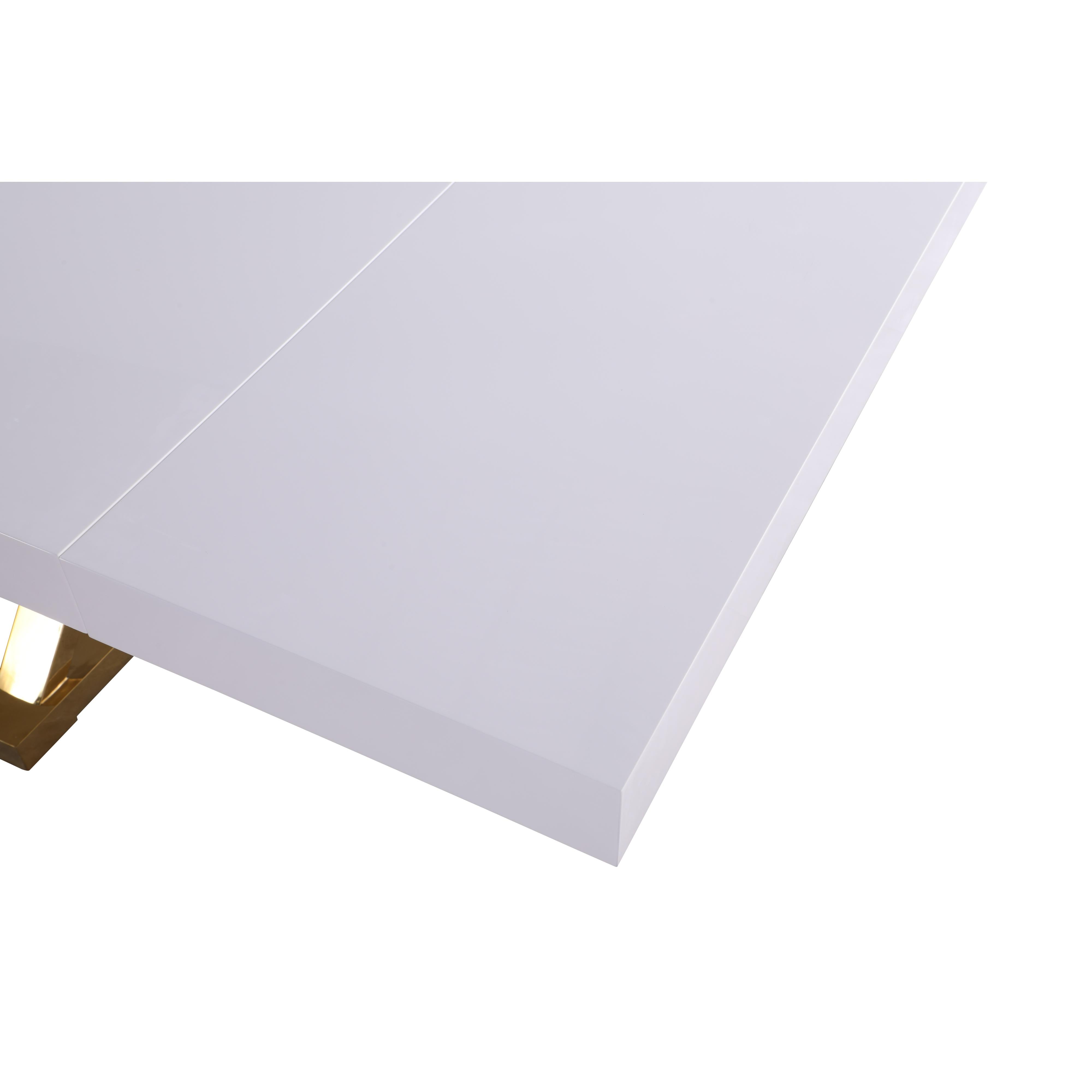 Meridian Excel White Lacquer Extendable Dining Table (3 Boxes)