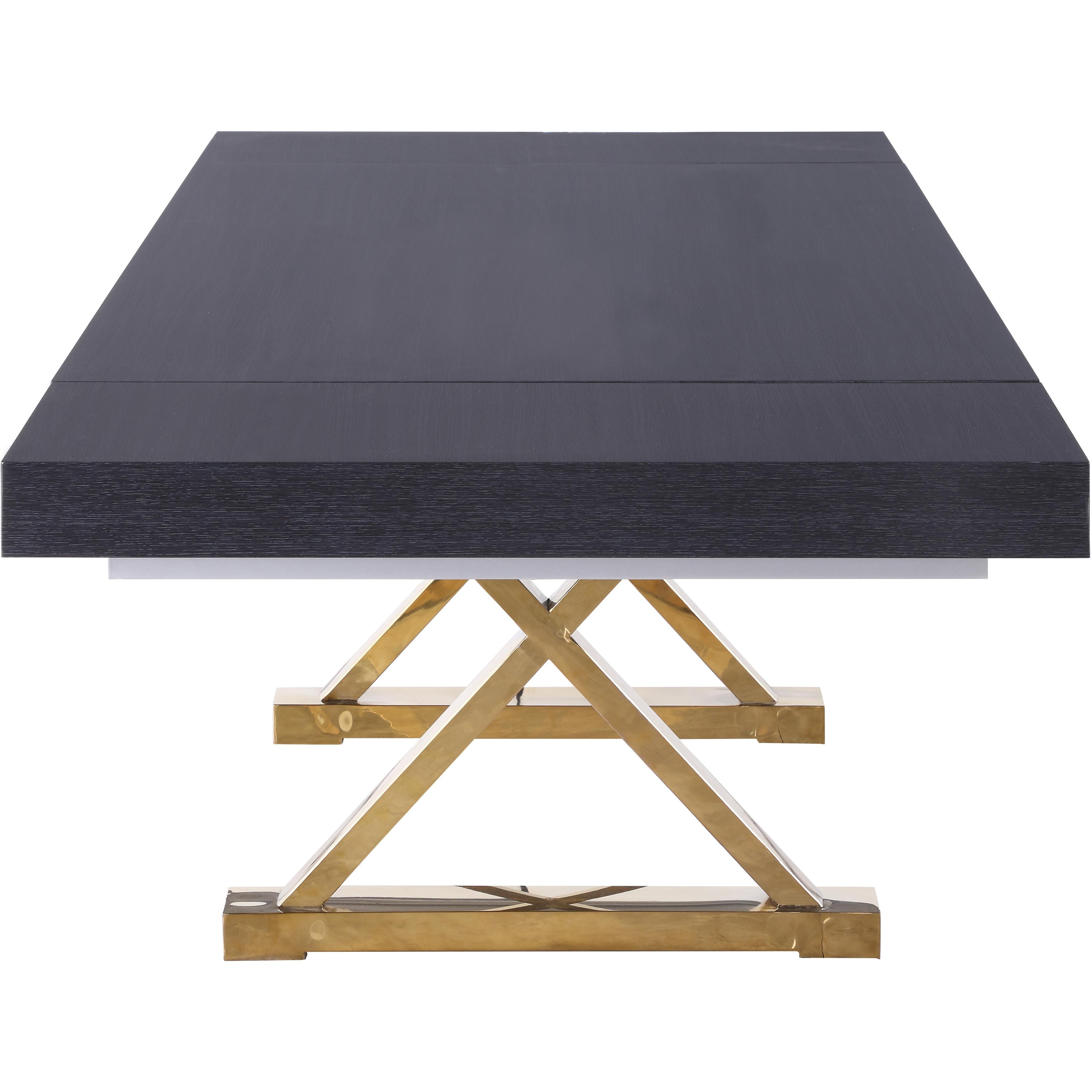 Meridian Excel Grey Oak Veneer Lacquer Extendable Dining Table (3 Boxes)