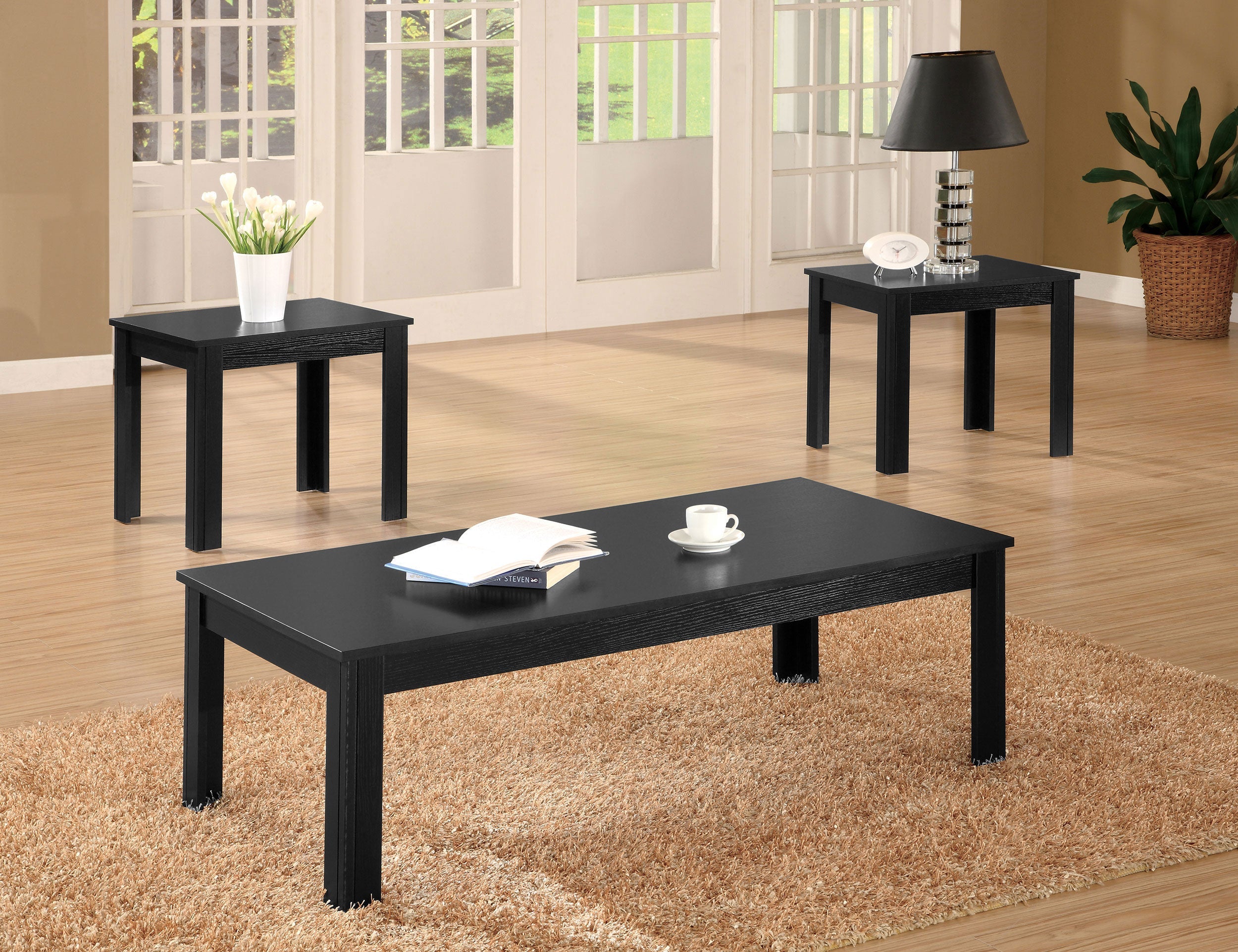 Elias  Engineered Wood Coffee Table Set Black
