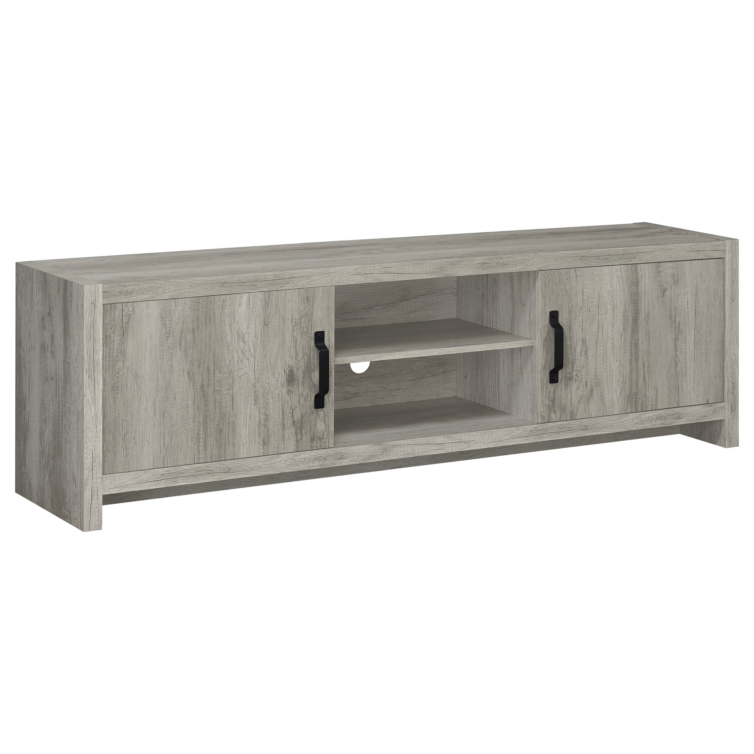 Burke 2-door Engineered Wood TV Stand Grey Driftwood