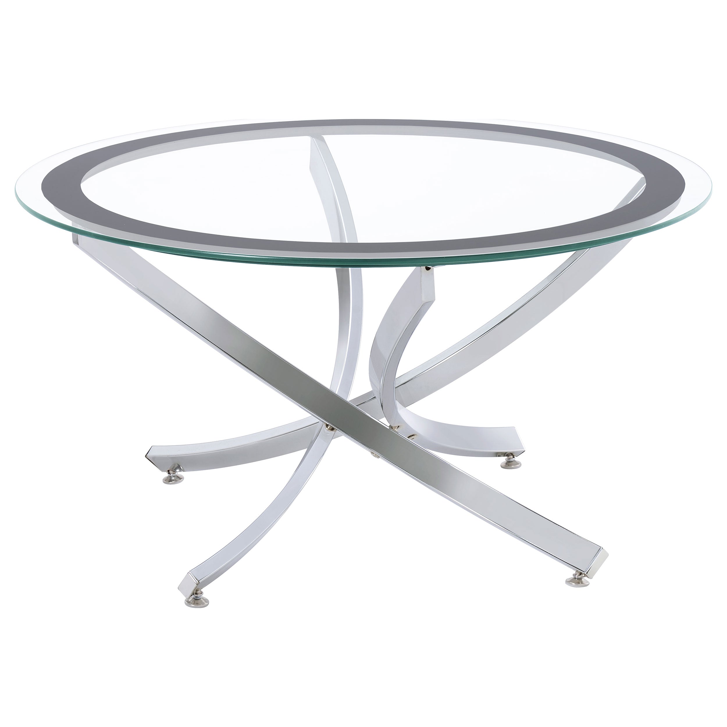 Brooke Round Glass Top Coffee Table Metal Base Brass