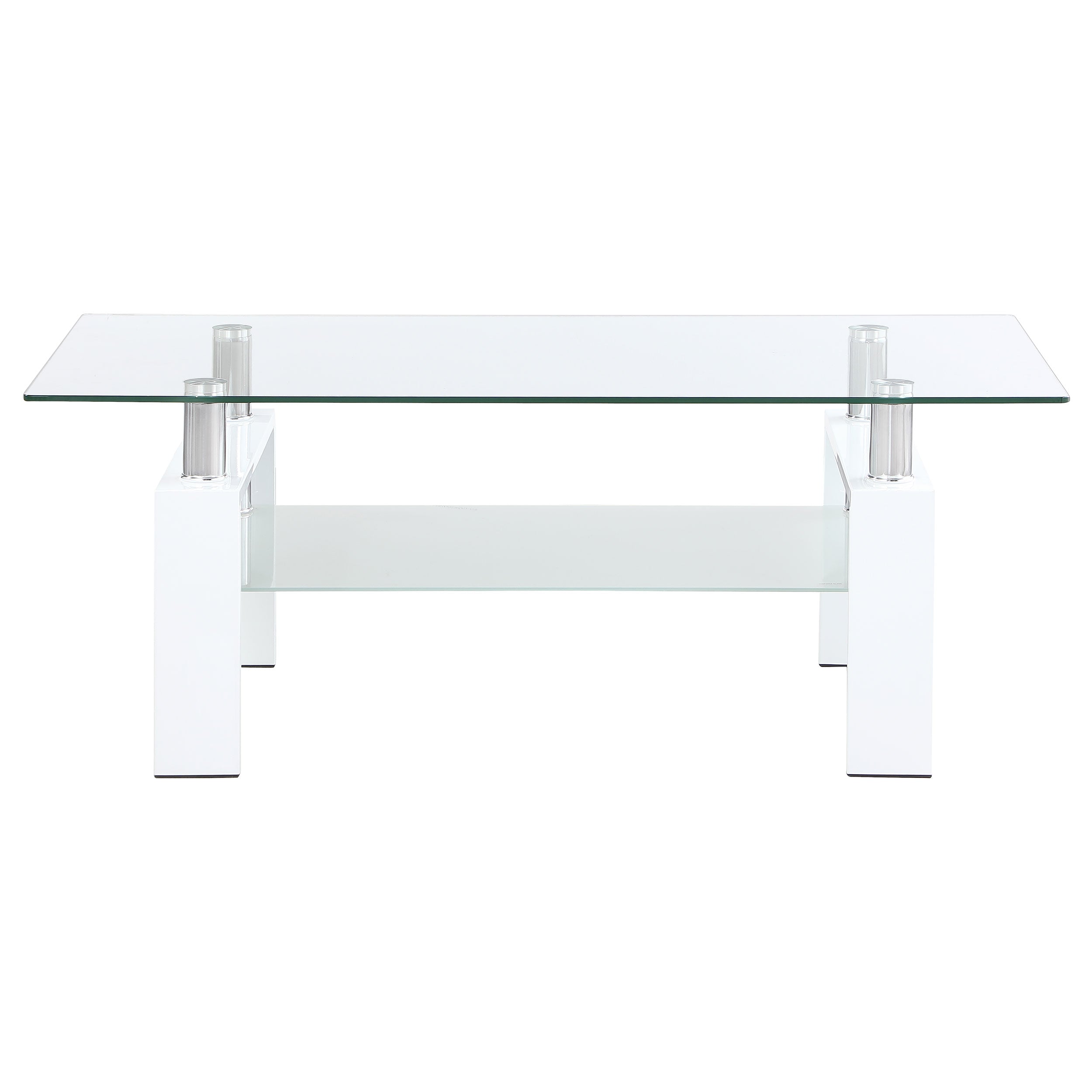 Dyer 1-shelf Rectangular Glass Top Coffee Table Black