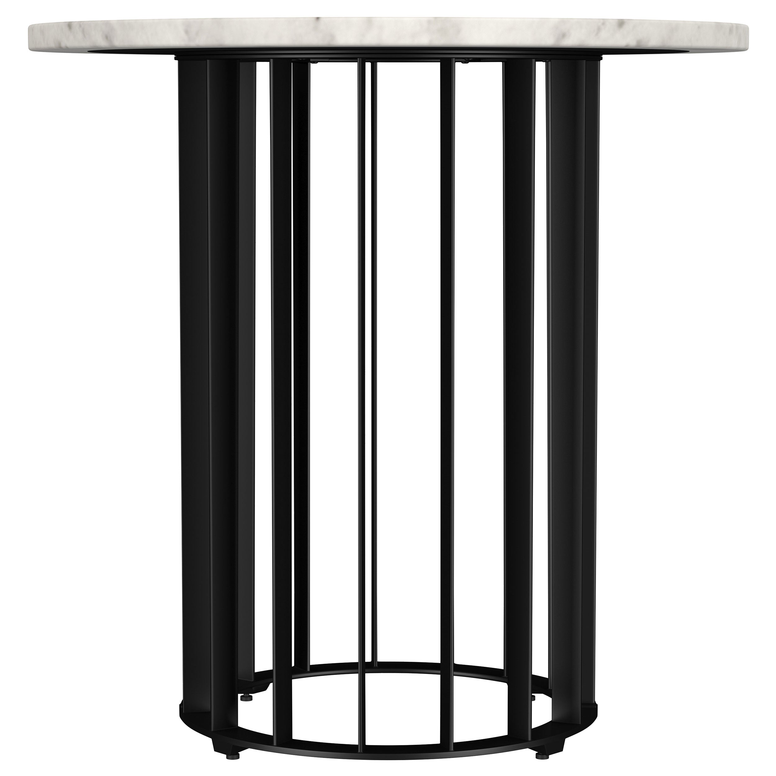 Haven  Round Marble Coffee and End Table Set Black