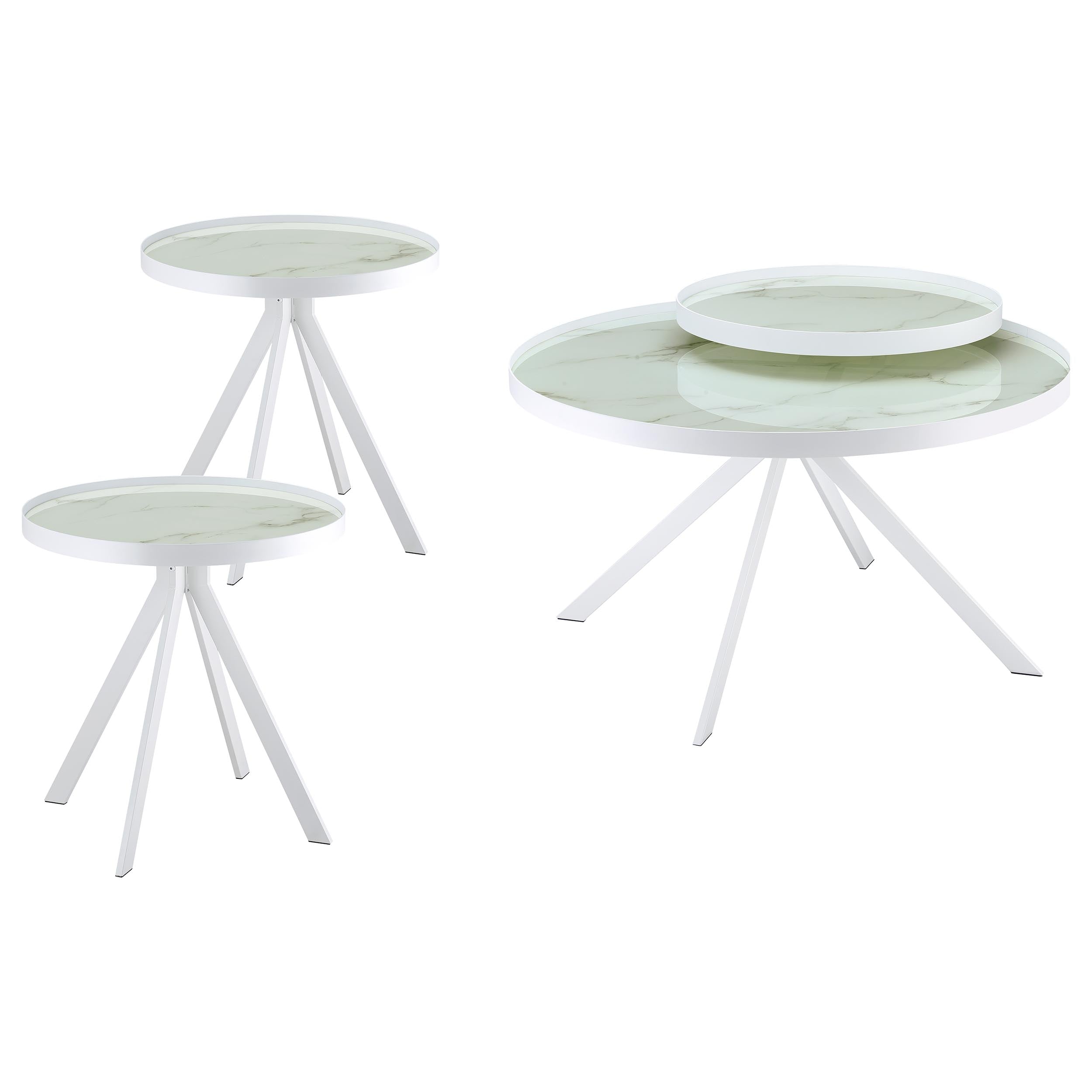 Briggs  Round Coffee and End Table Set Black