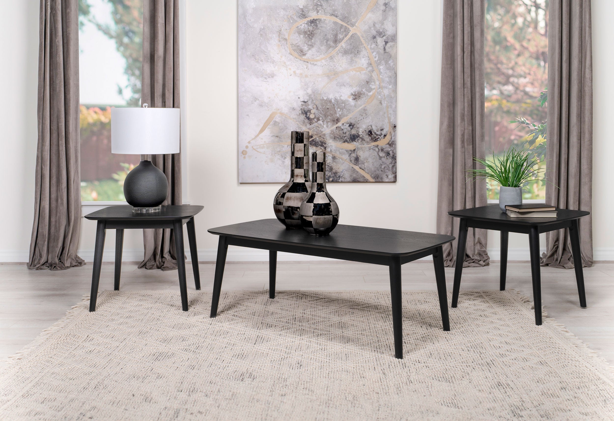 Radley  Rectangular Coffee Table Set Black