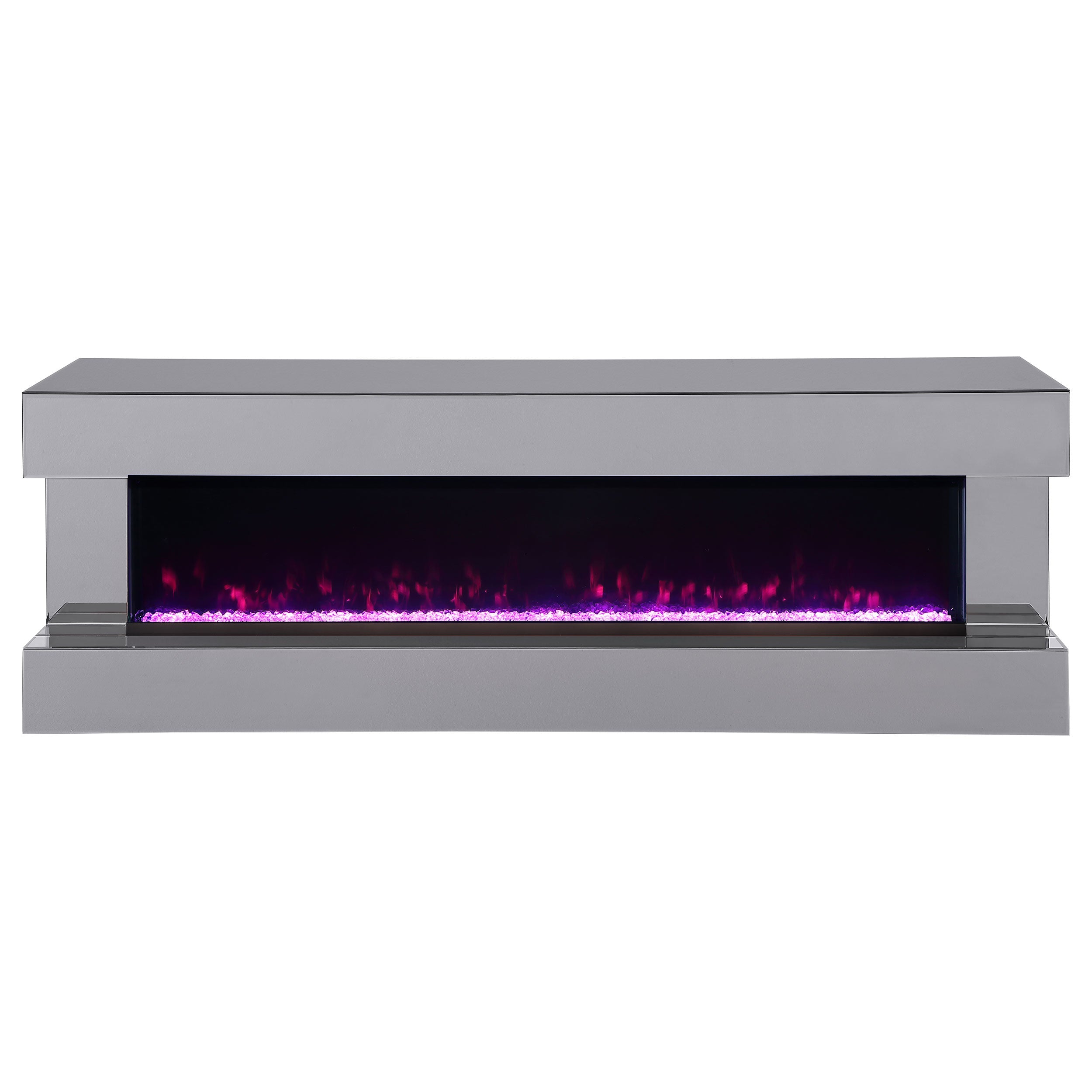 Vallerie 71-inch TV Stand with Visual Flame Box Black