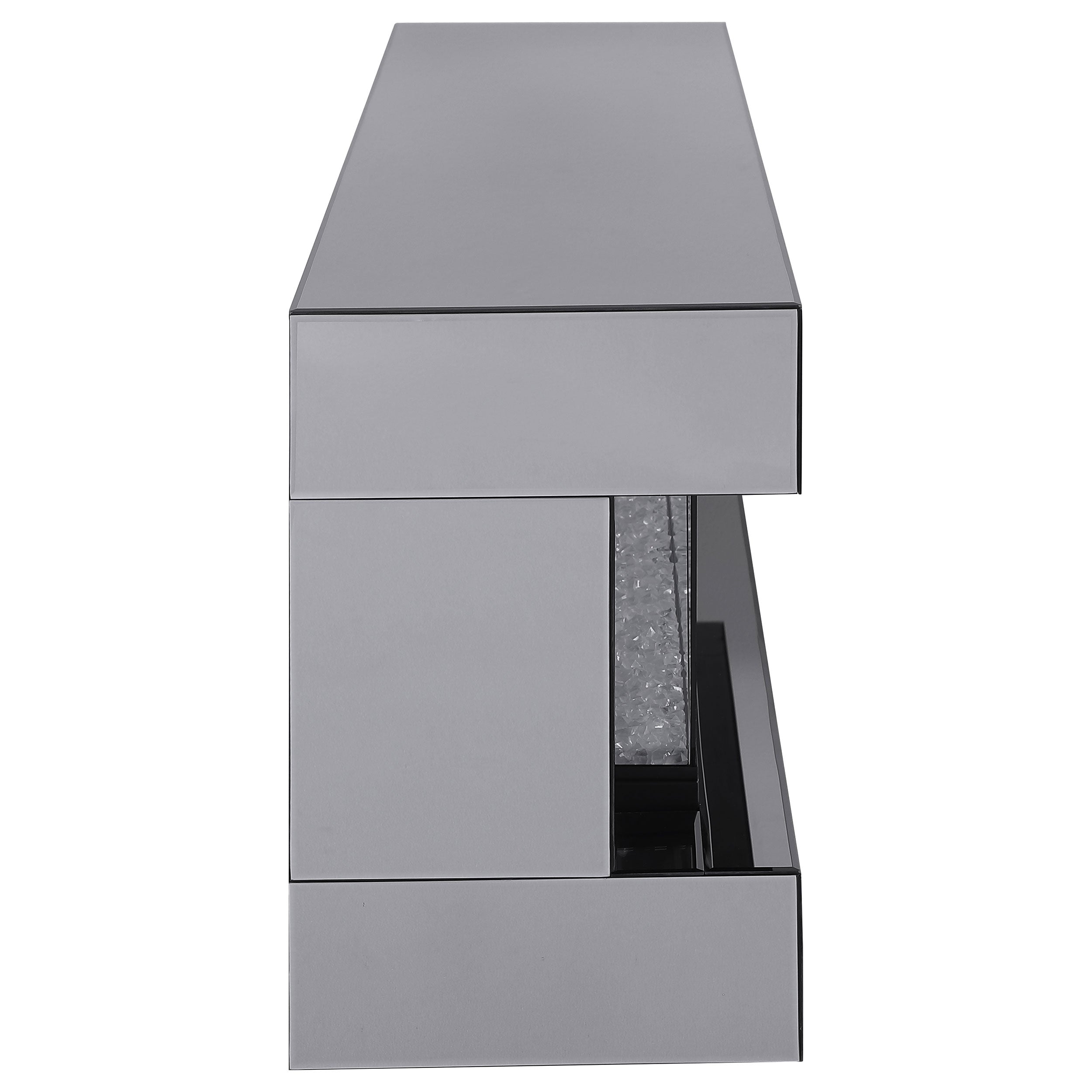 Vallerie 71-inch TV Stand with Visual Flame Box Black