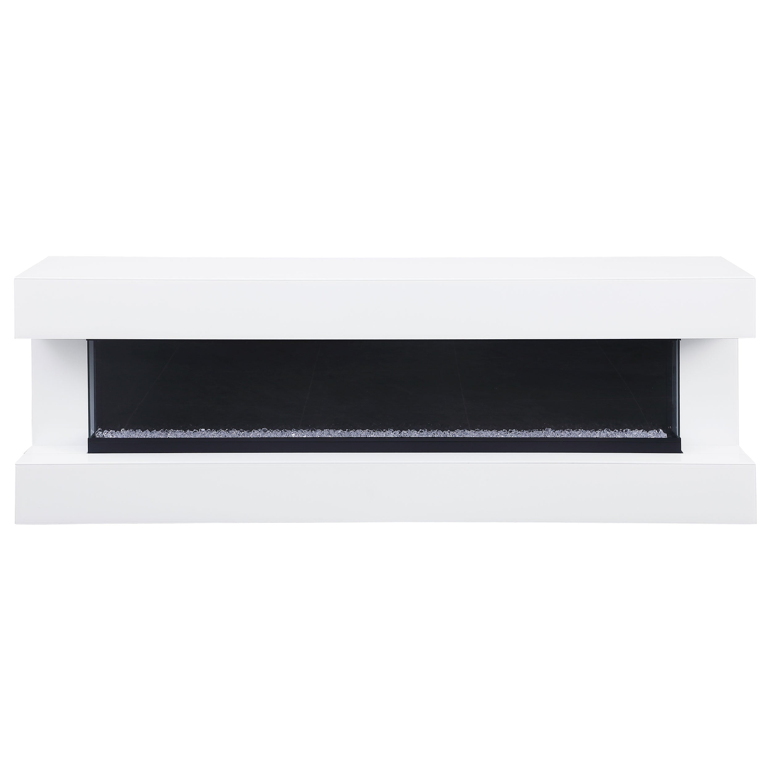 Vallerie 71-inch TV Stand with Visual Flame Box Black