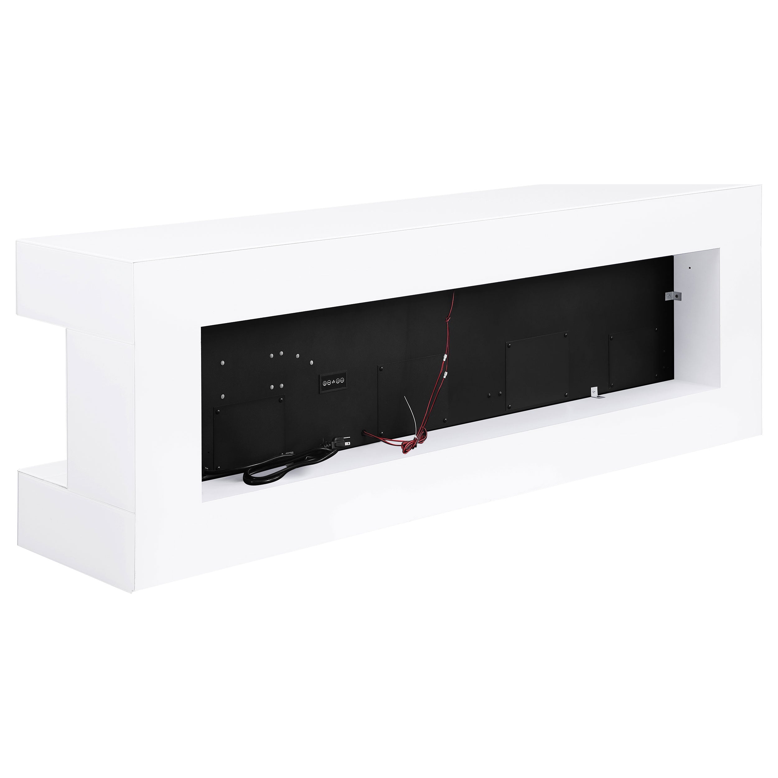 Vallerie 71-inch TV Stand with Visual Flame Box Black