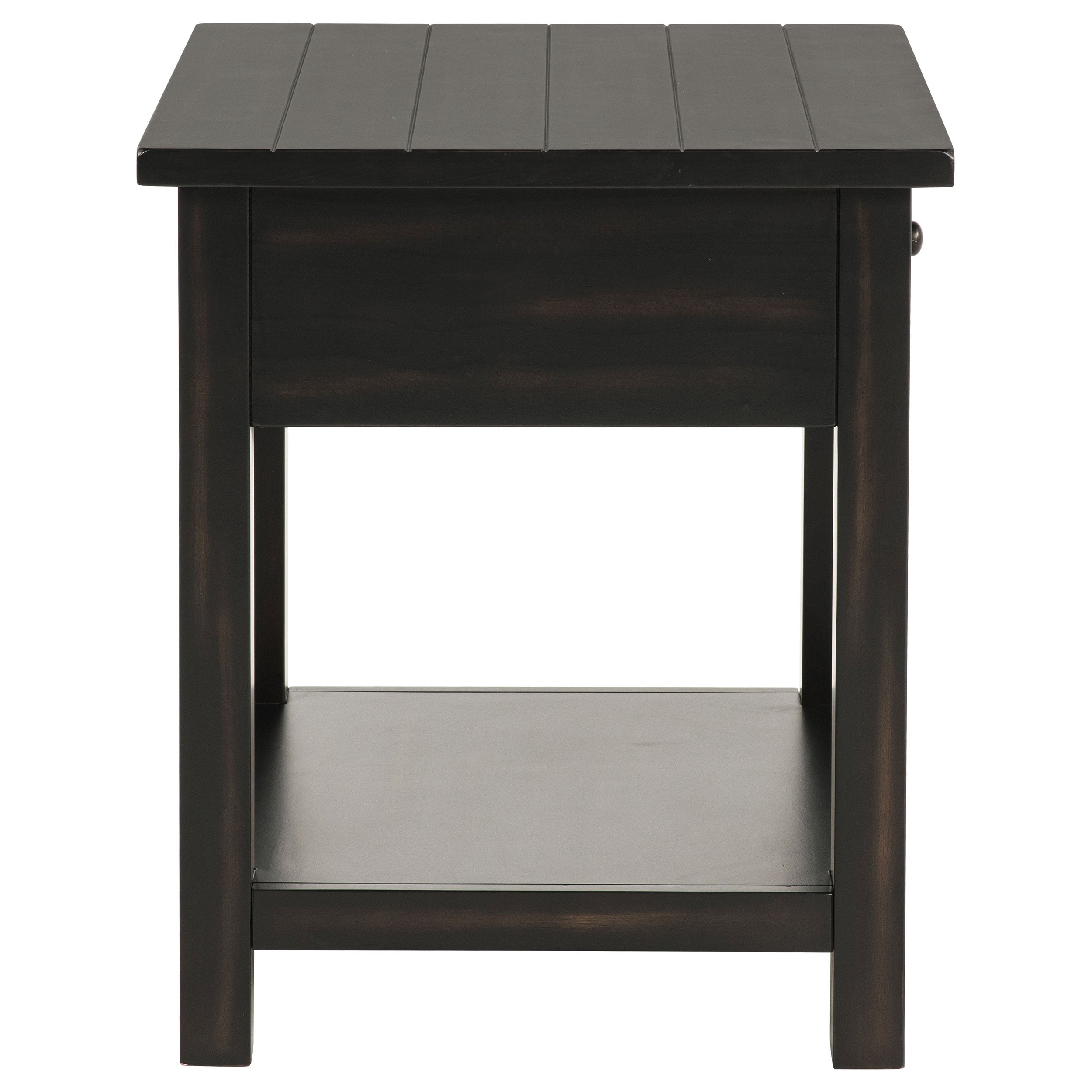 Payne 1-drawer Wood End Table with Shelf Distressed Brown