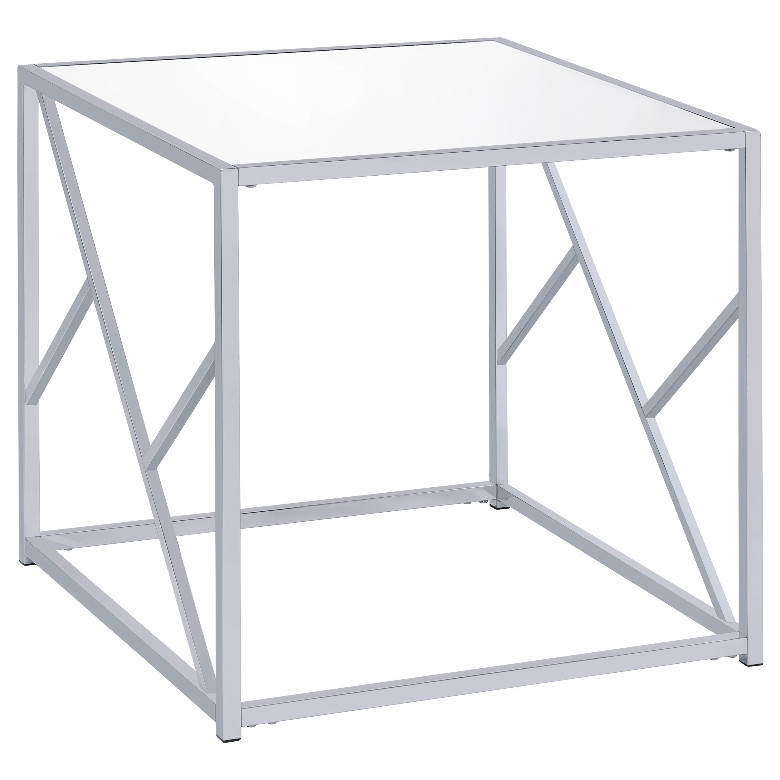 Provins  Coffee and End Table Set Mirror and Chrome