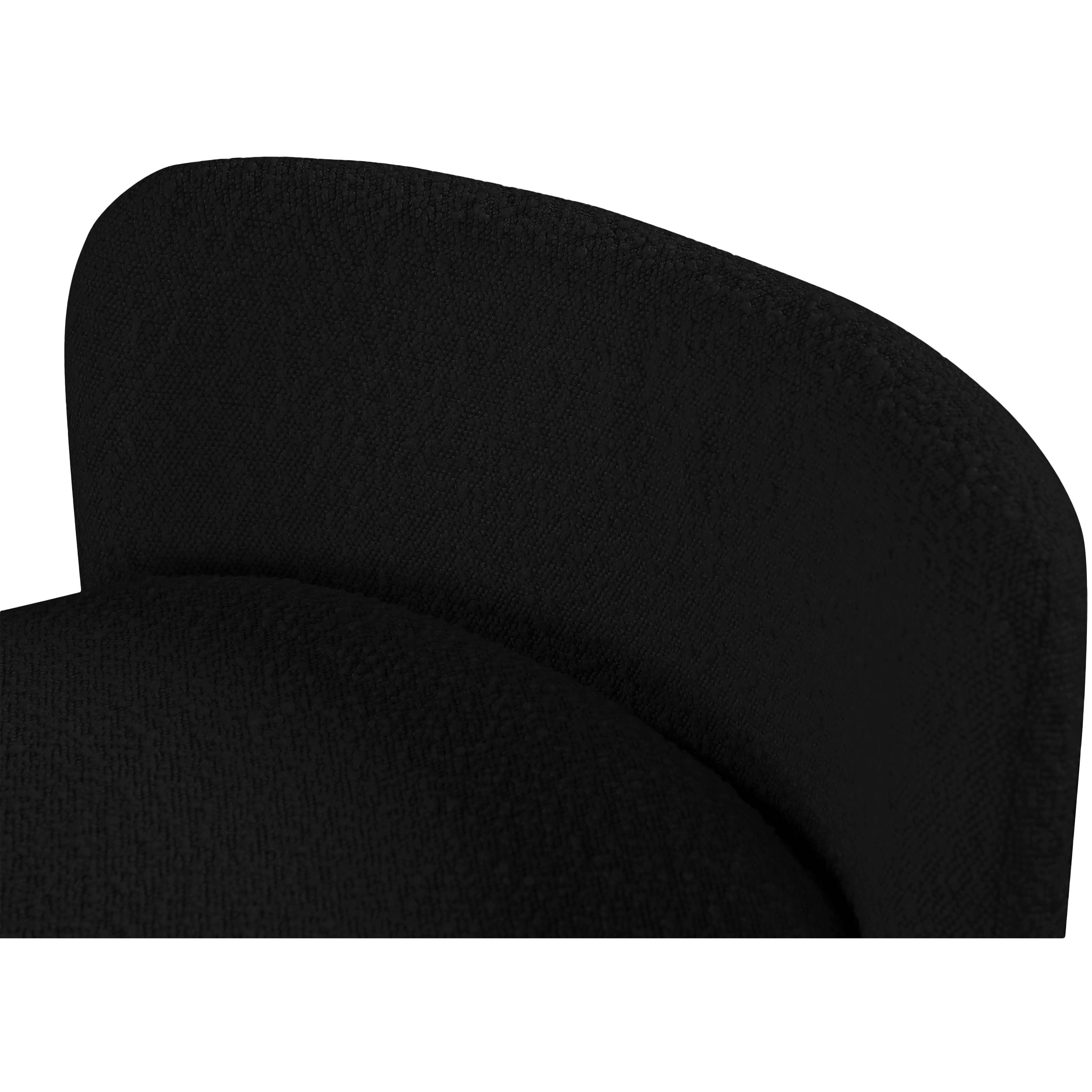 Meridian Peyton Black Boucle Fabric Bench