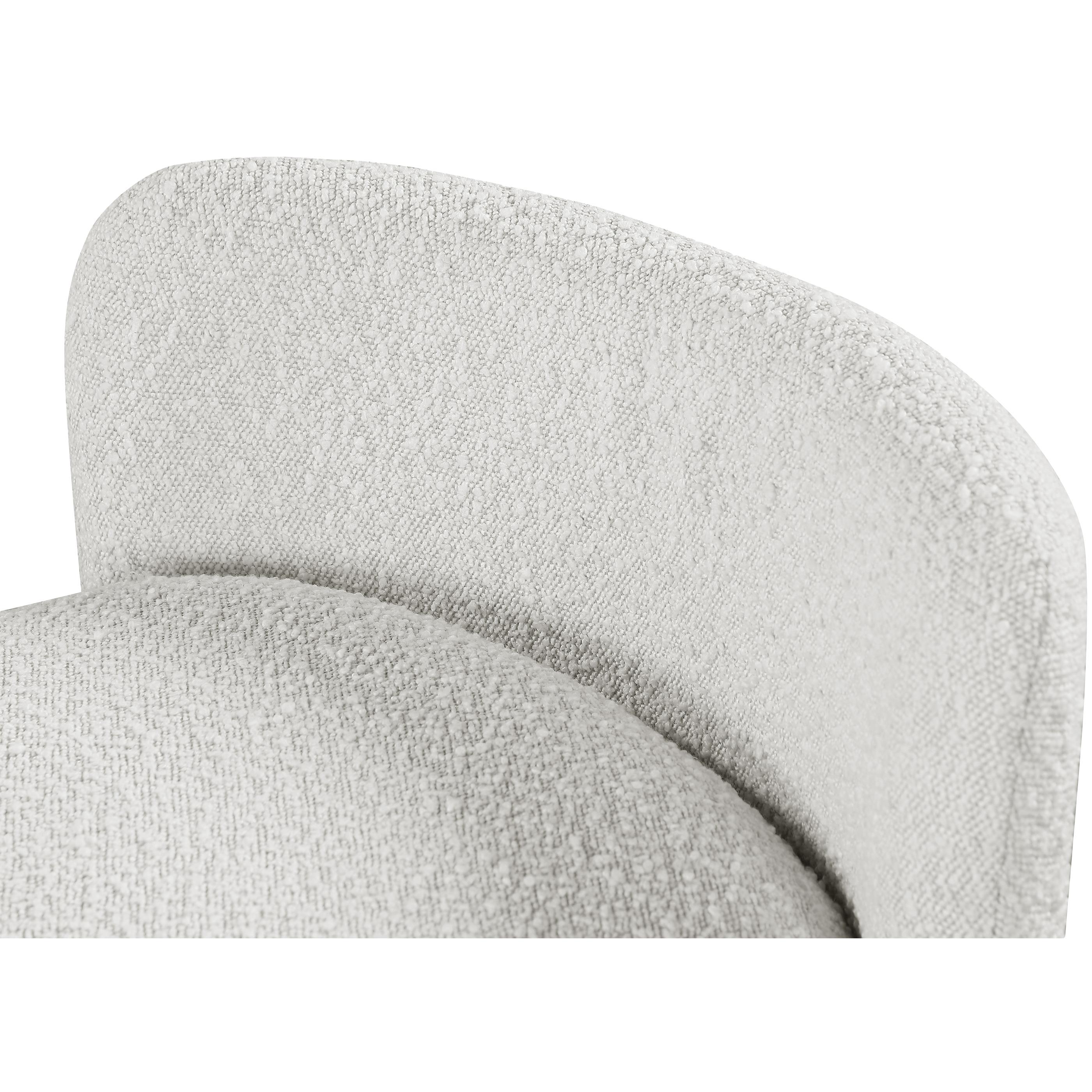 Meridian Peyton Cream Boucle Fabric Bench