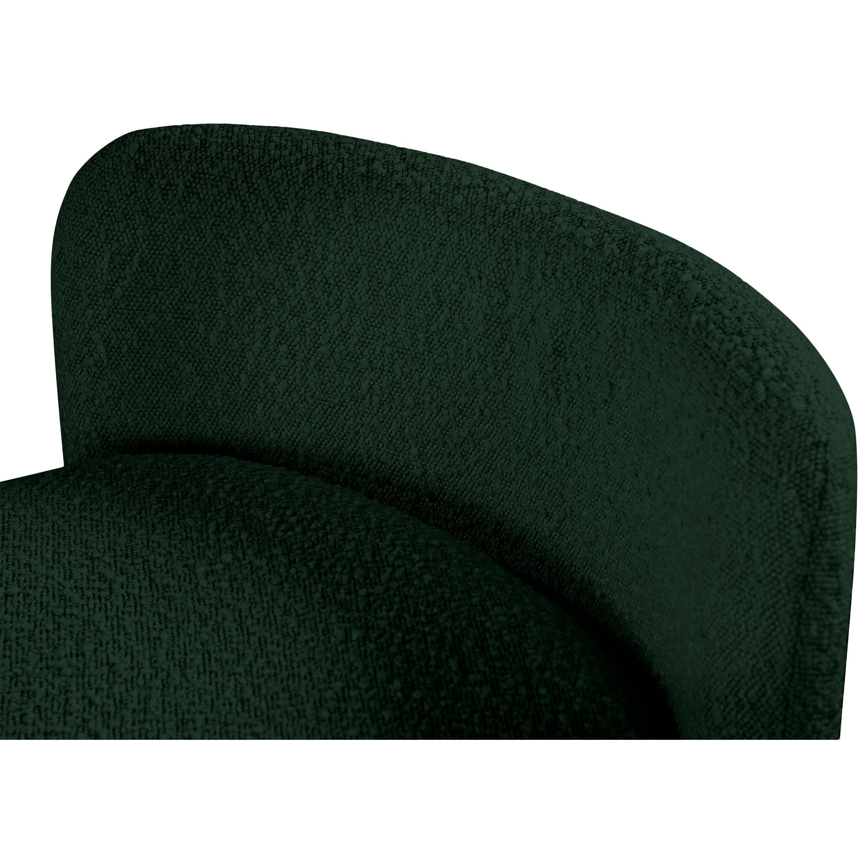 Meridian Peyton Green Boucle Fabric Bench