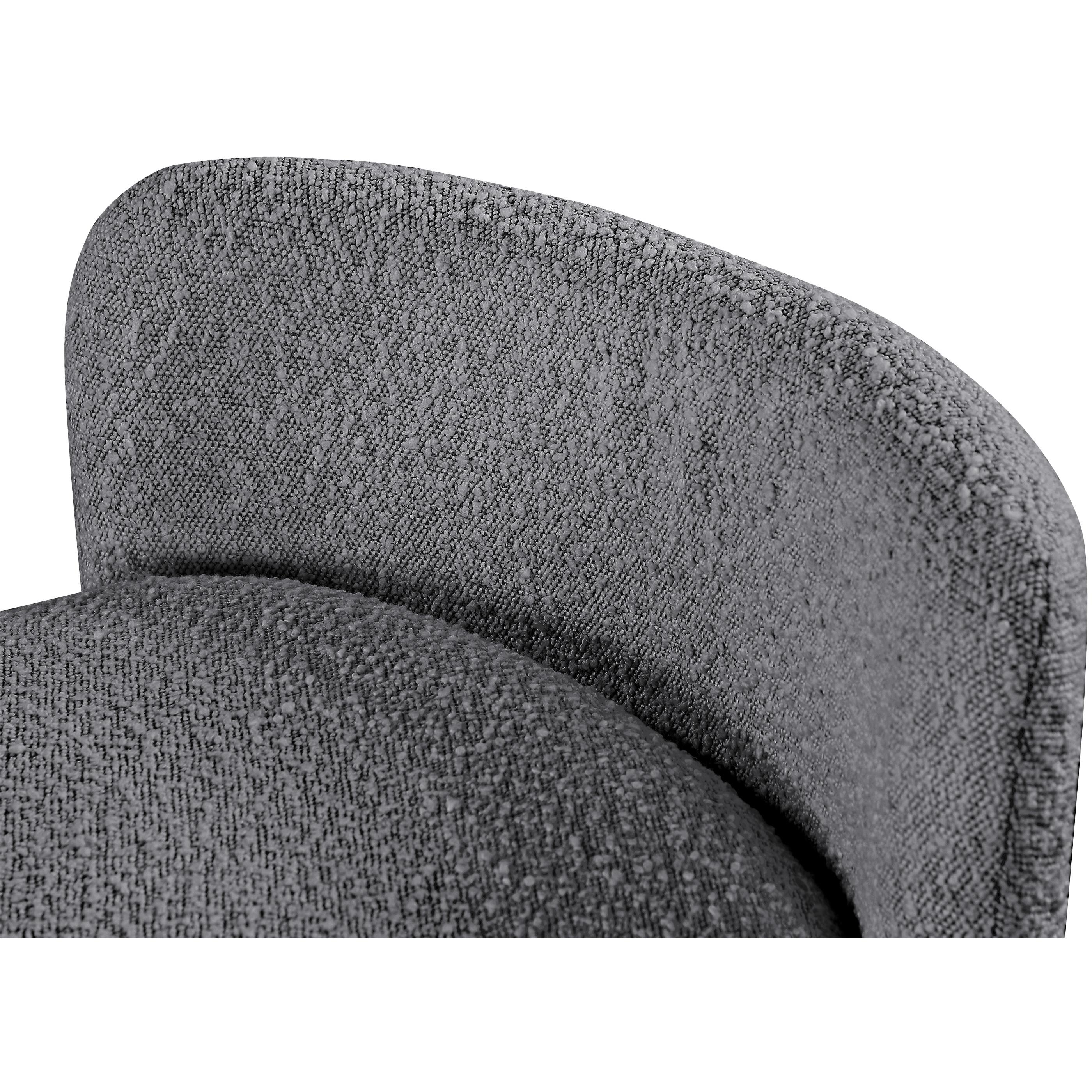 Meridian Peyton Grey Boucle Fabric Bench