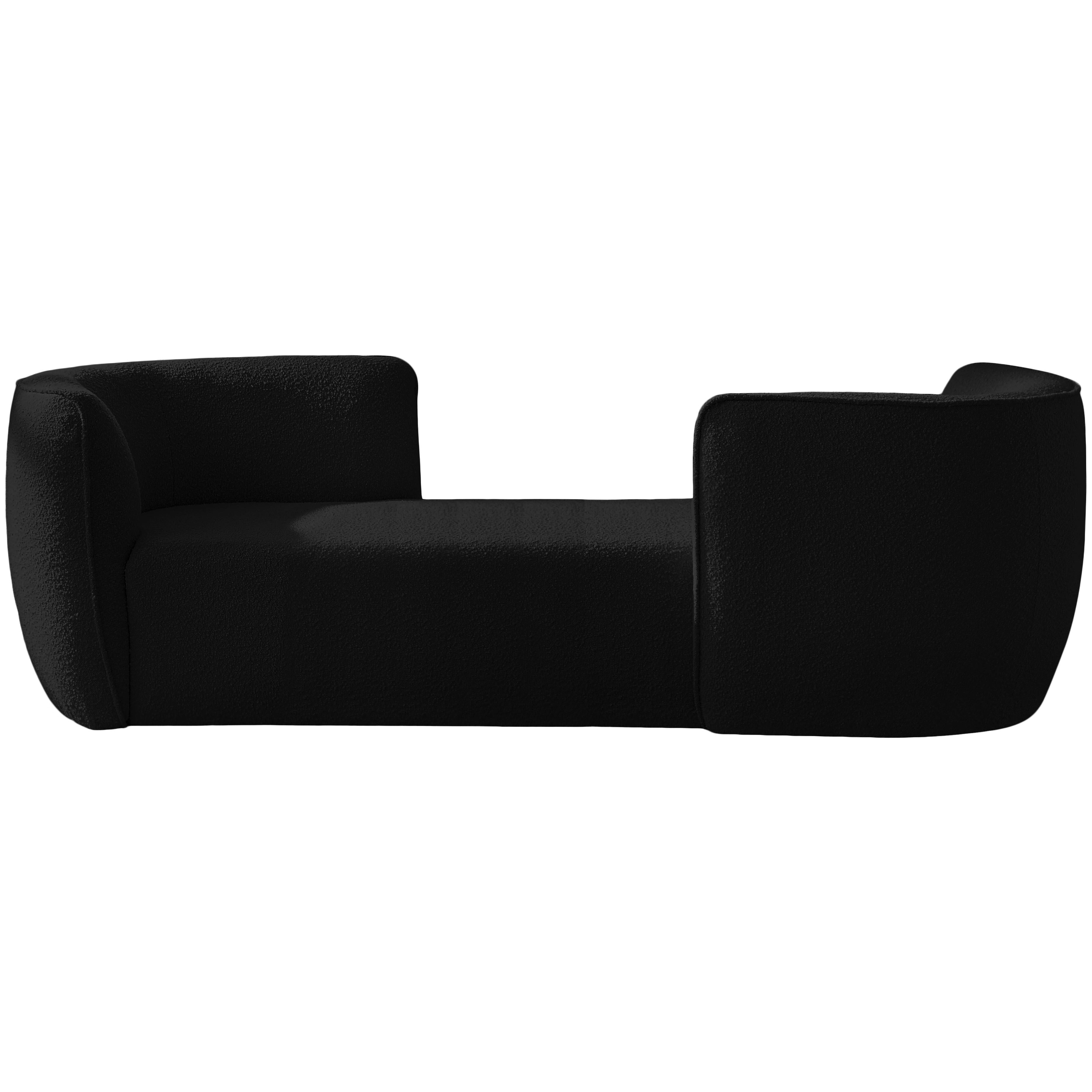 Meridian Hilton Black Fabric Chaise