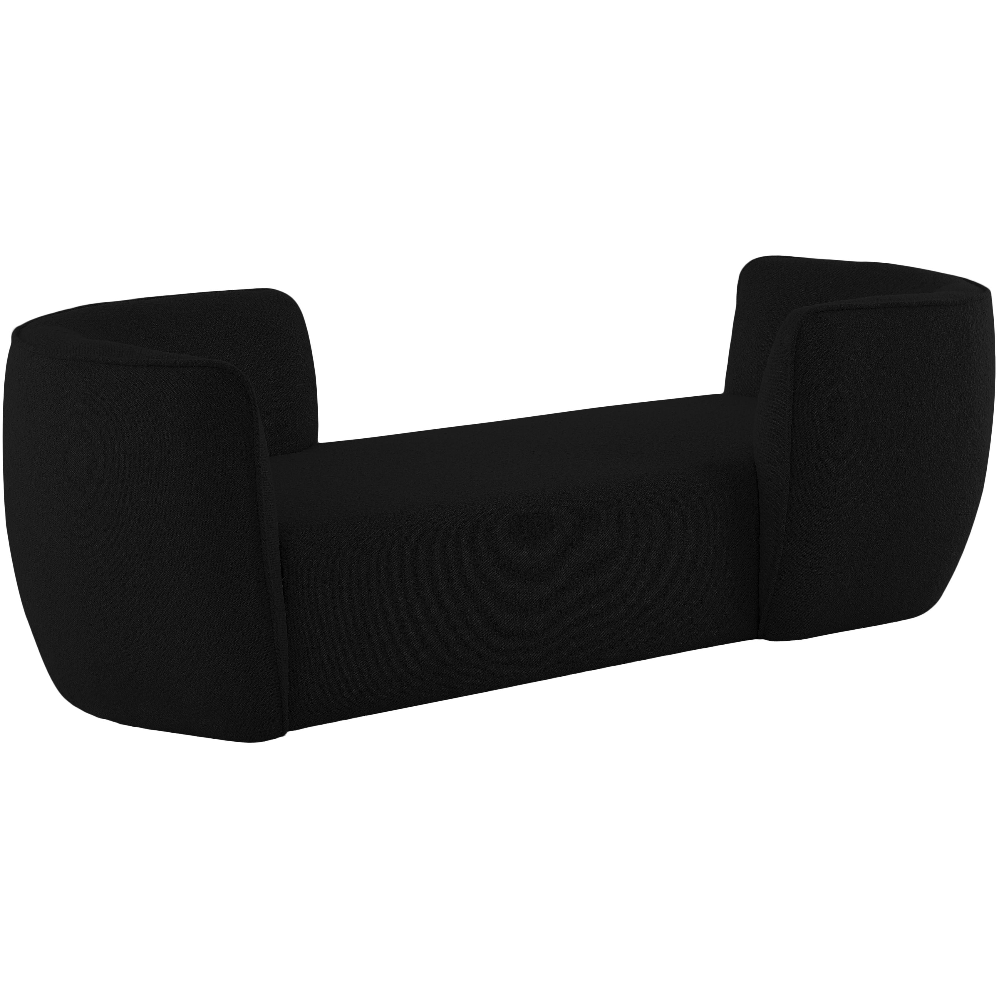 Meridian Hilton Black Fabric Chaise