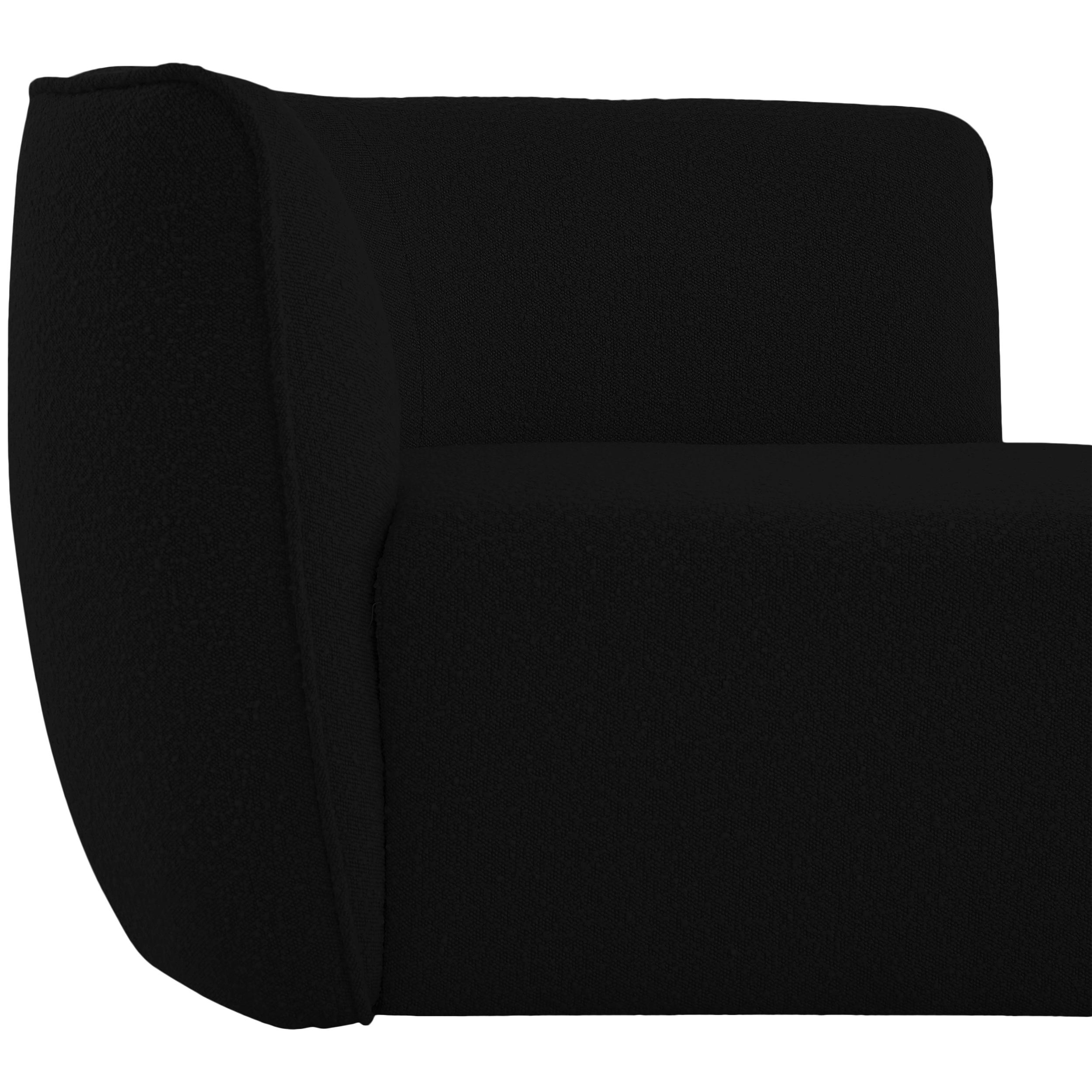 Meridian Hilton Black Fabric Chaise