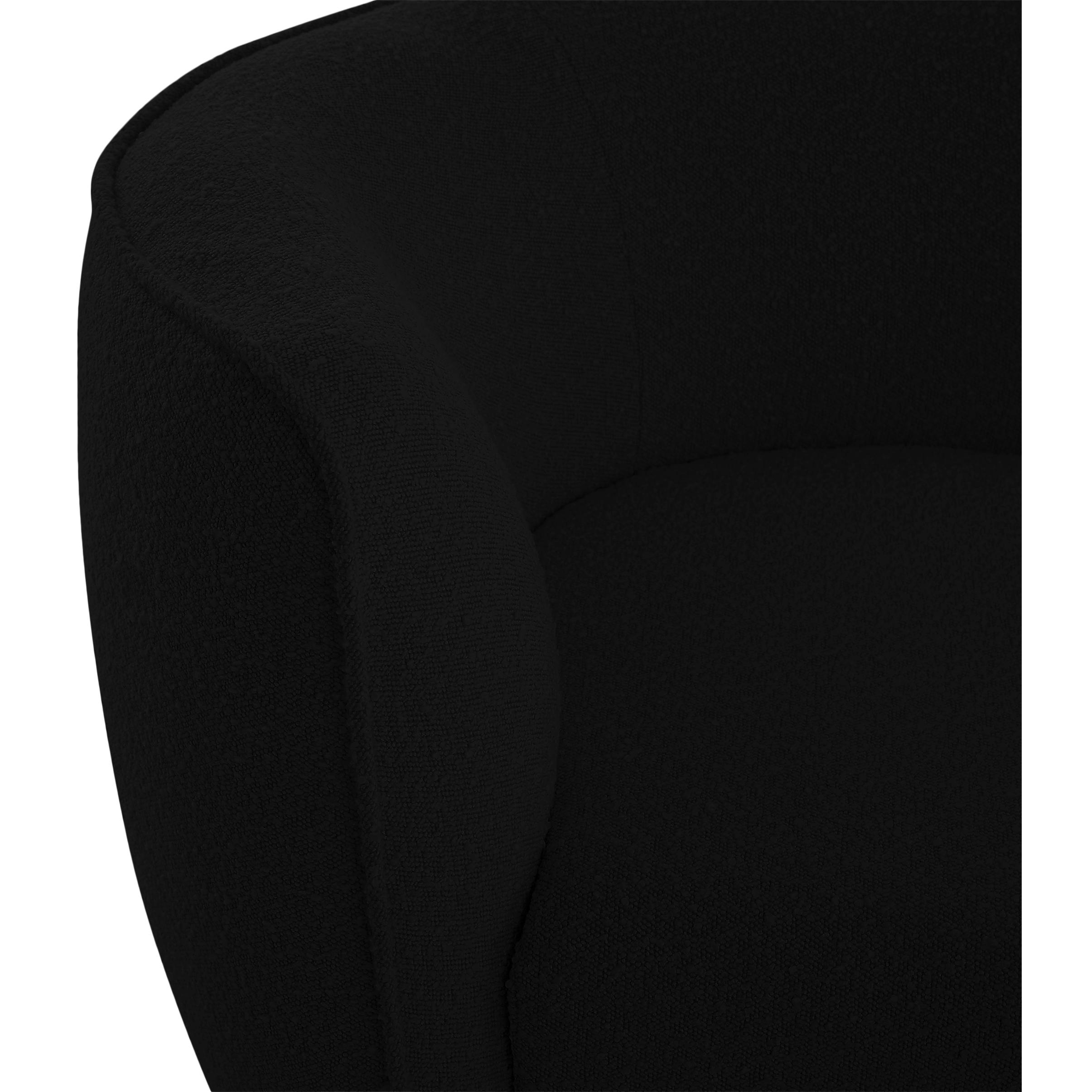 Meridian Hilton Black Fabric Chaise